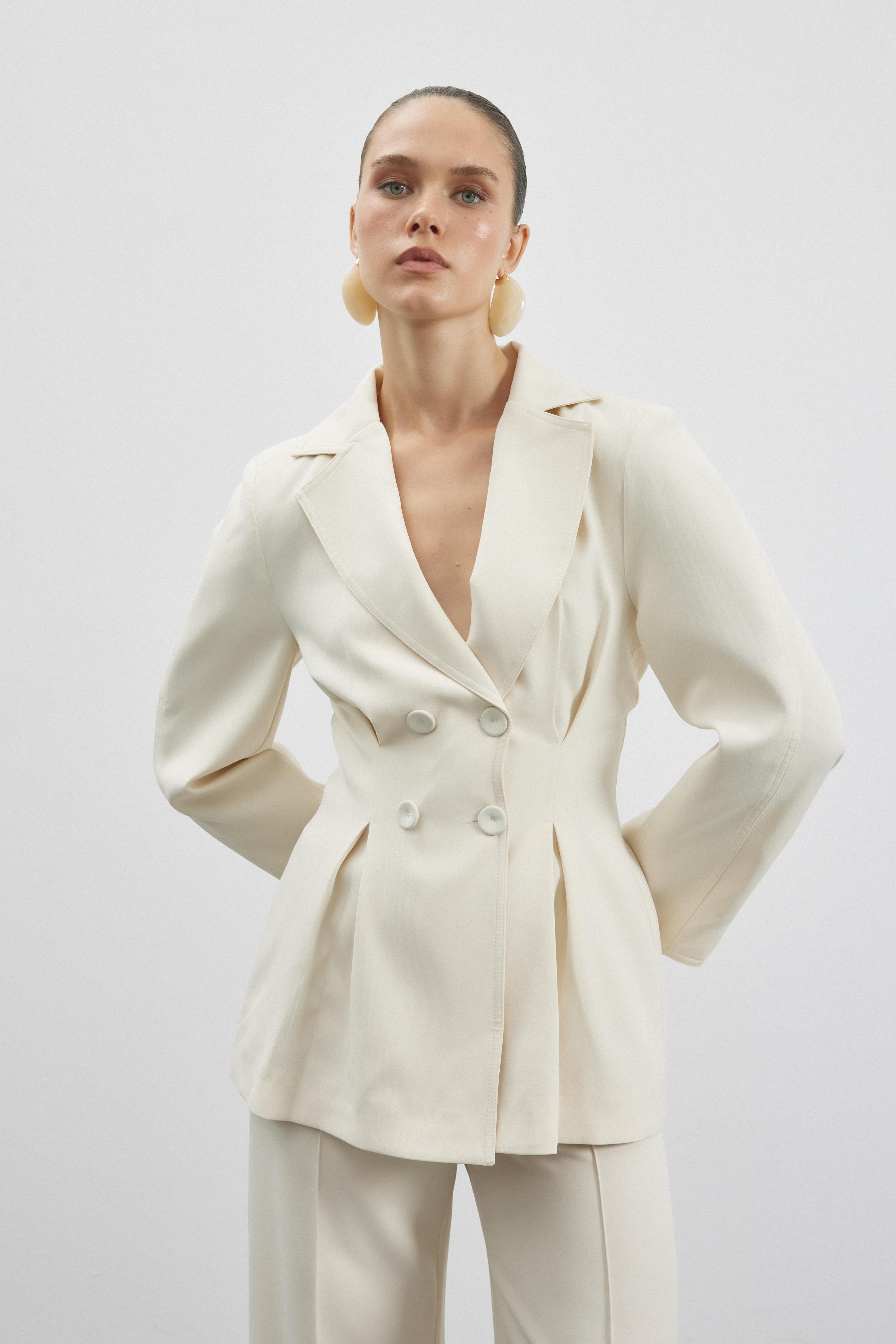 Talia Blazer Takım - Beyaz