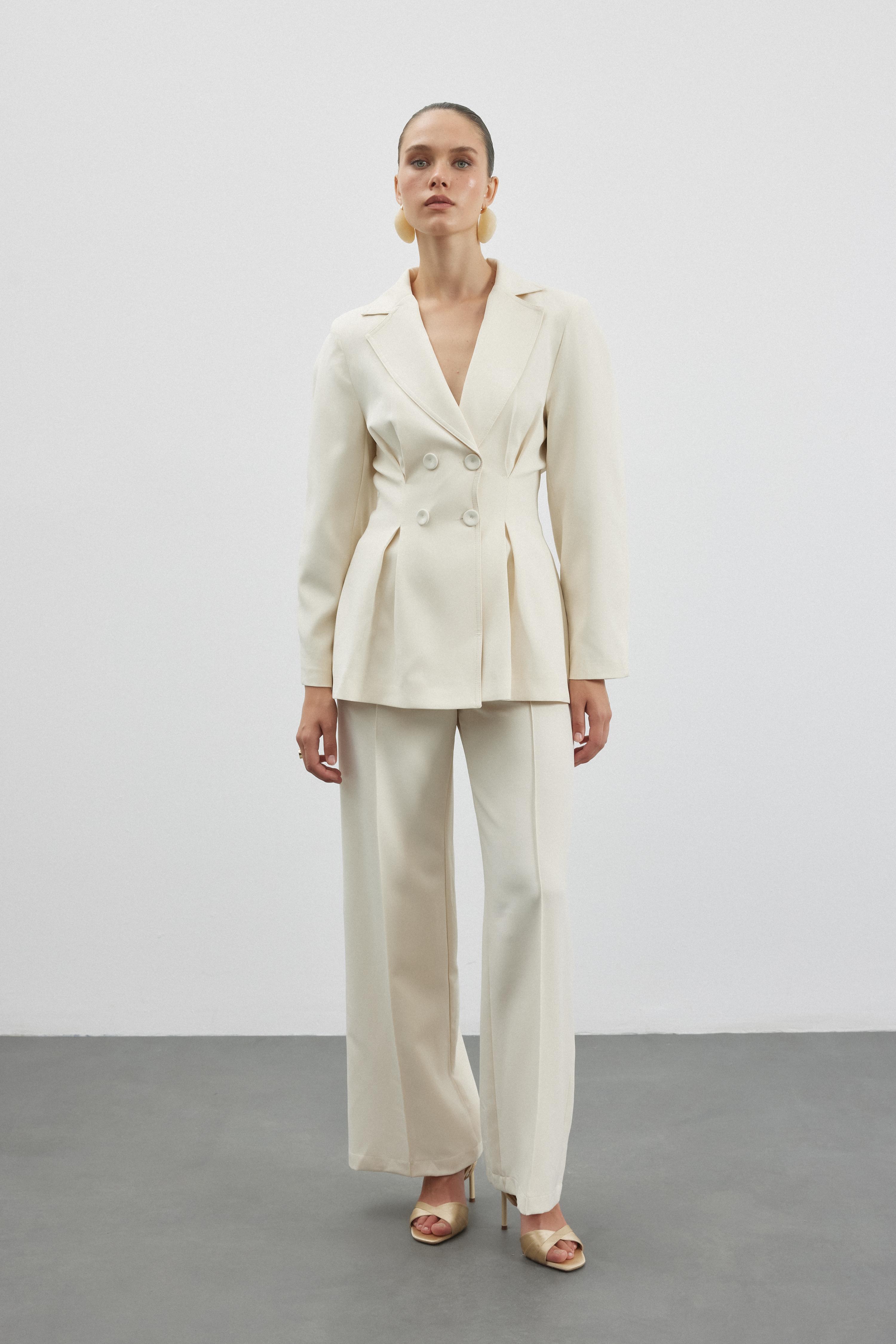 Talia Blazer Takım - Beyaz