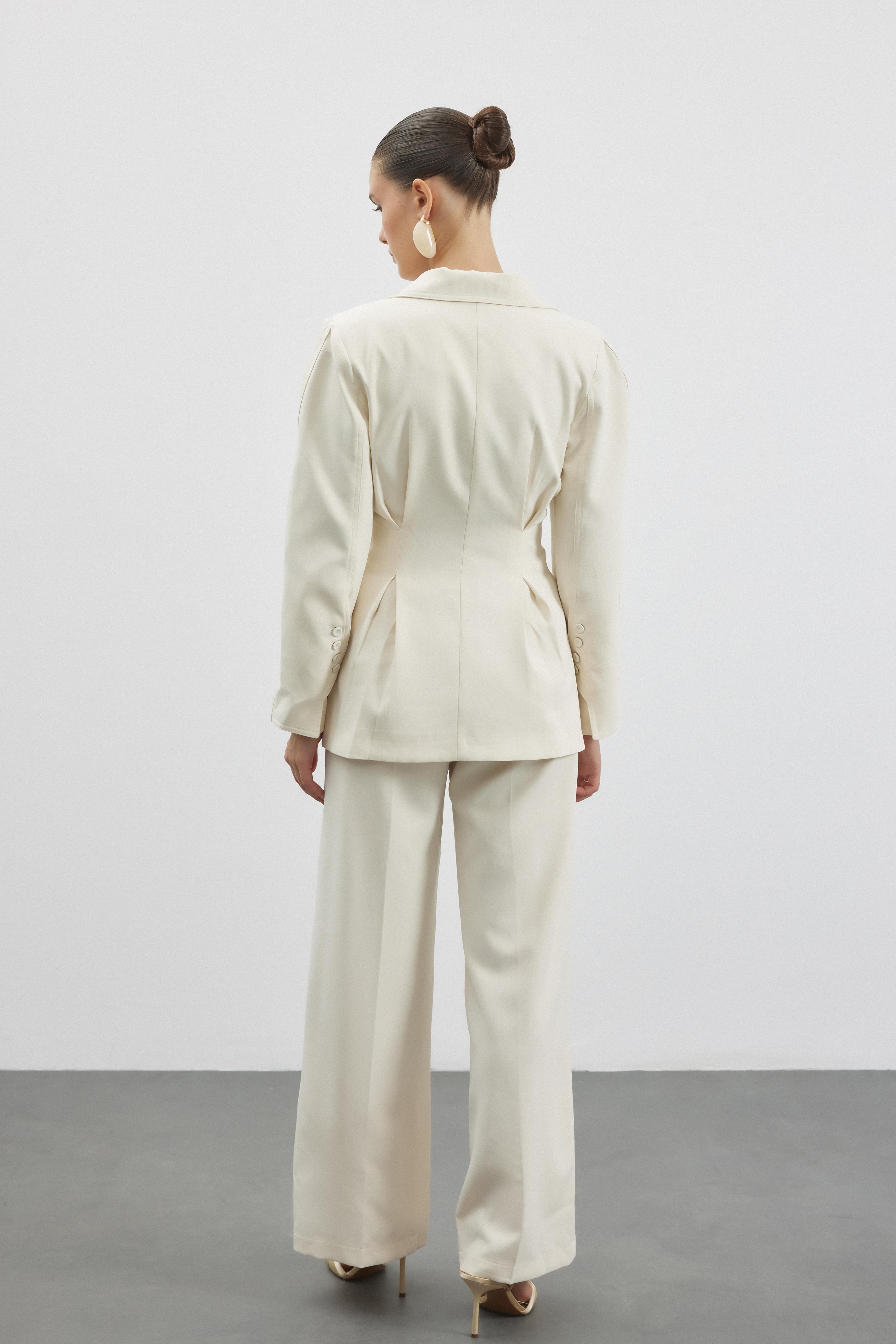 Talia Blazer Takım - Beyaz