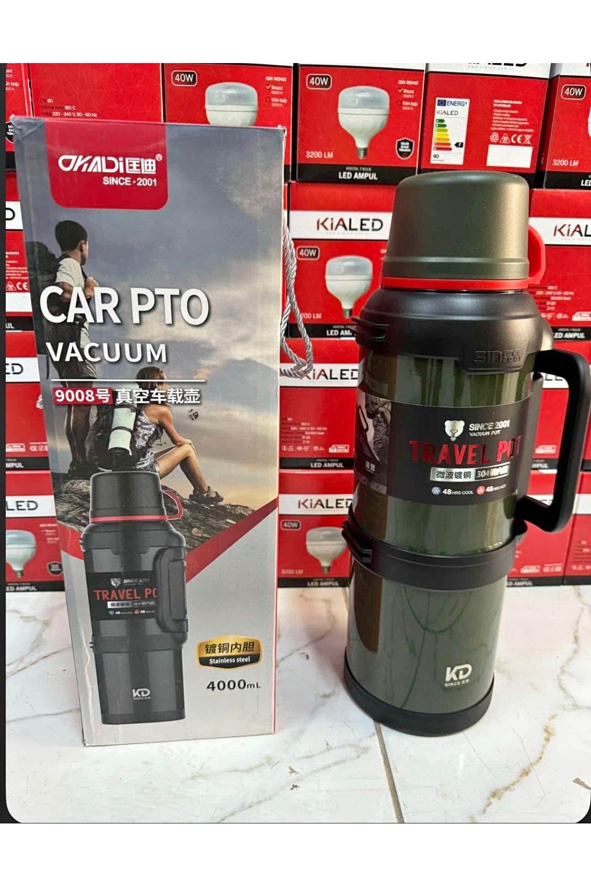 Vacuum Paslanmaz Çelik 4 Lt Termos 48 Saat Sıcak Soğuk