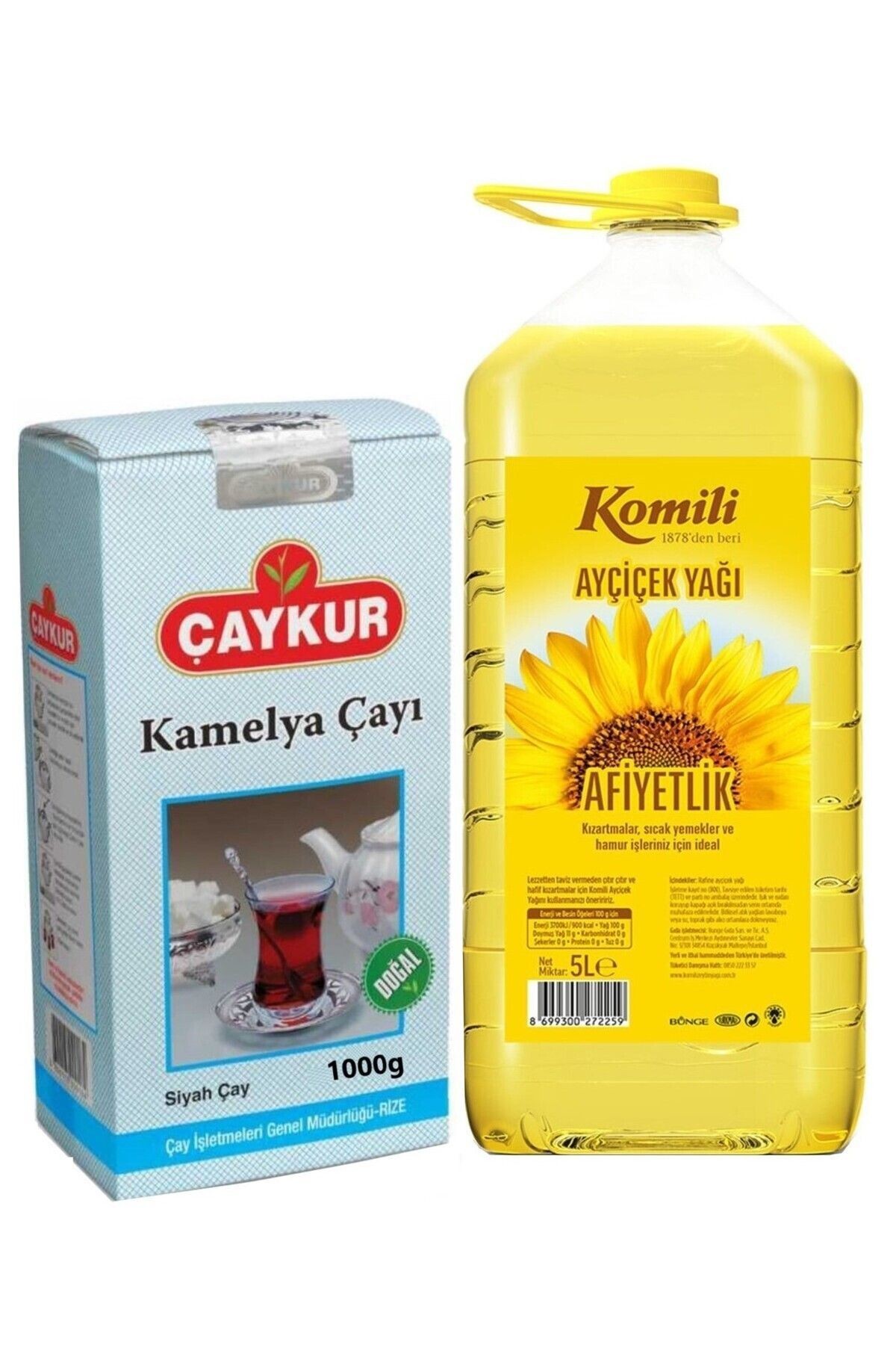 Kamelya Çay 1000 G Komili Ayçiçek Yağı 5 L