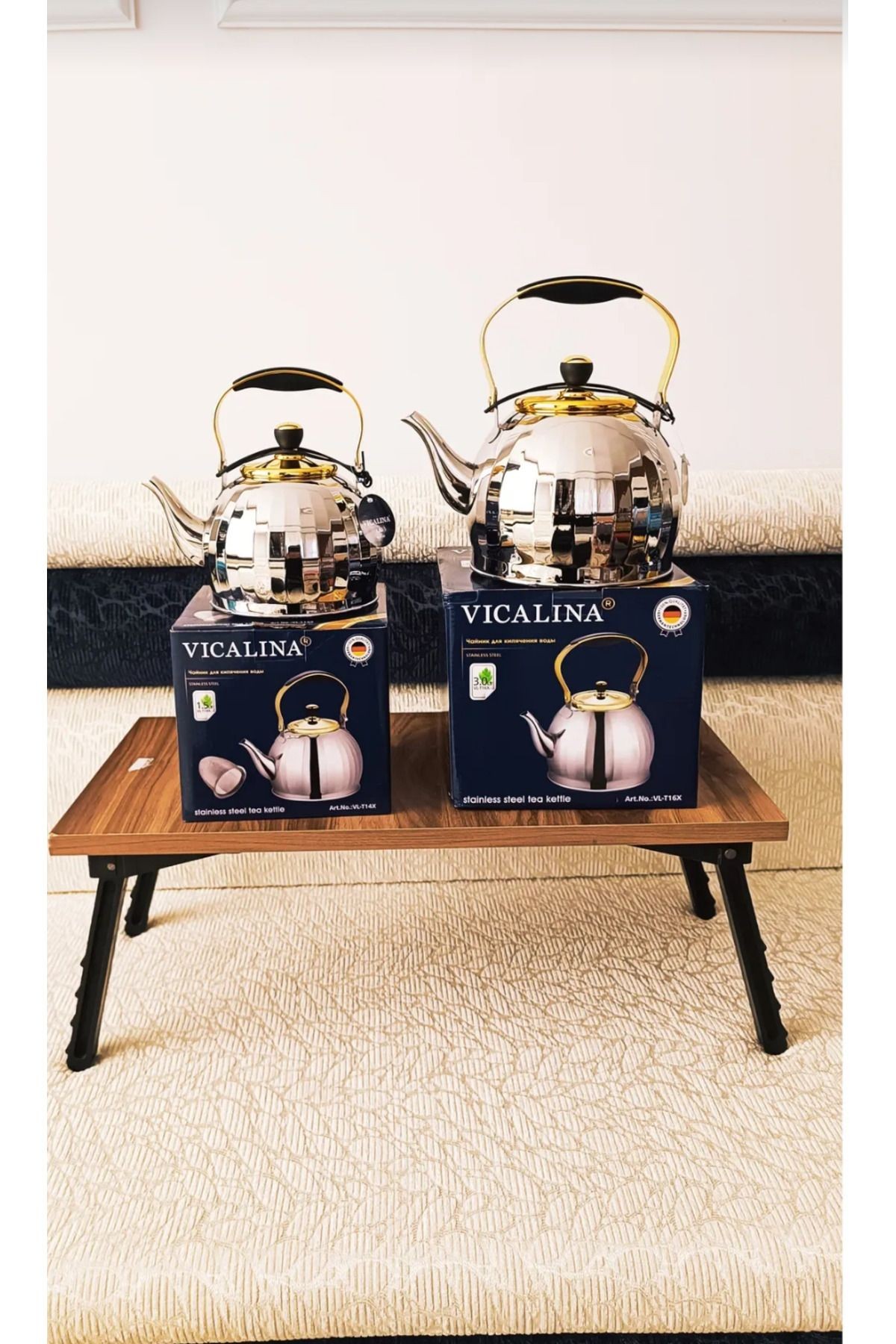 Çaydanlık set Alman markası paslanmaz çelik 3+1 lt