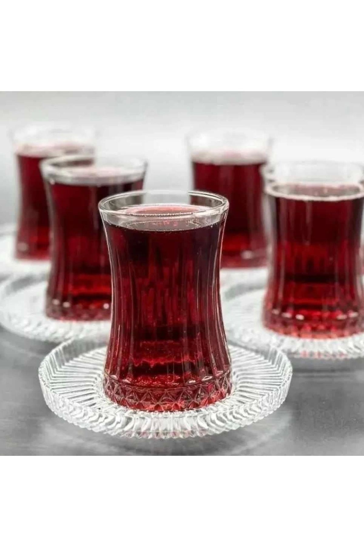 24 Parça Elysia Ithal Çay Takımı Seti 12 adet paşabahce çay bardağı 12 adet ithal çay tabağı 170 ml