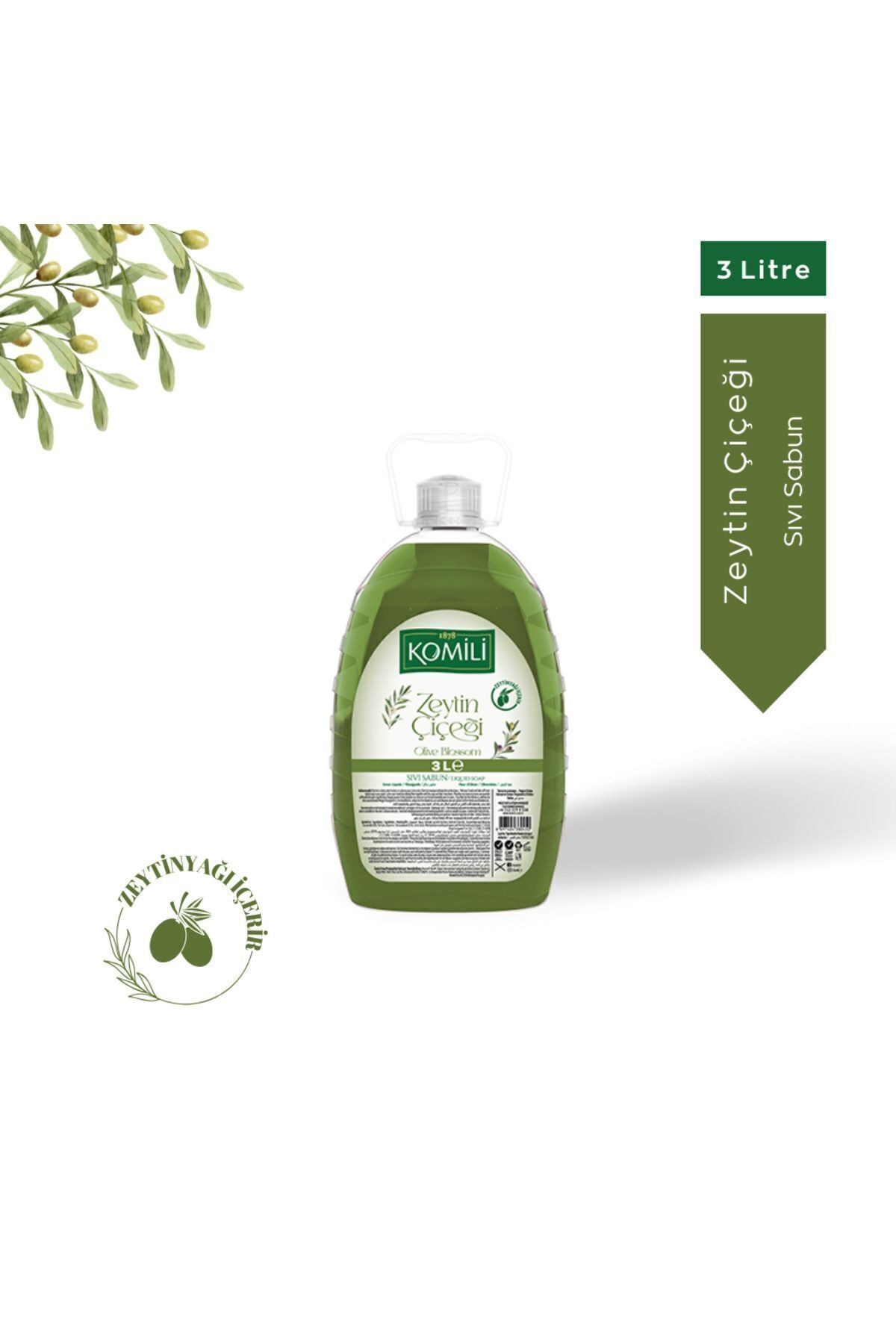 3 Litre Sıvı Sabun Zeytin Çiçeği Komili