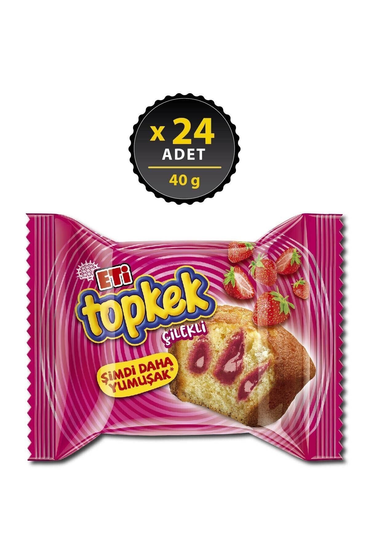 Topkek Çilekli Kek 40 g x 24 Adet