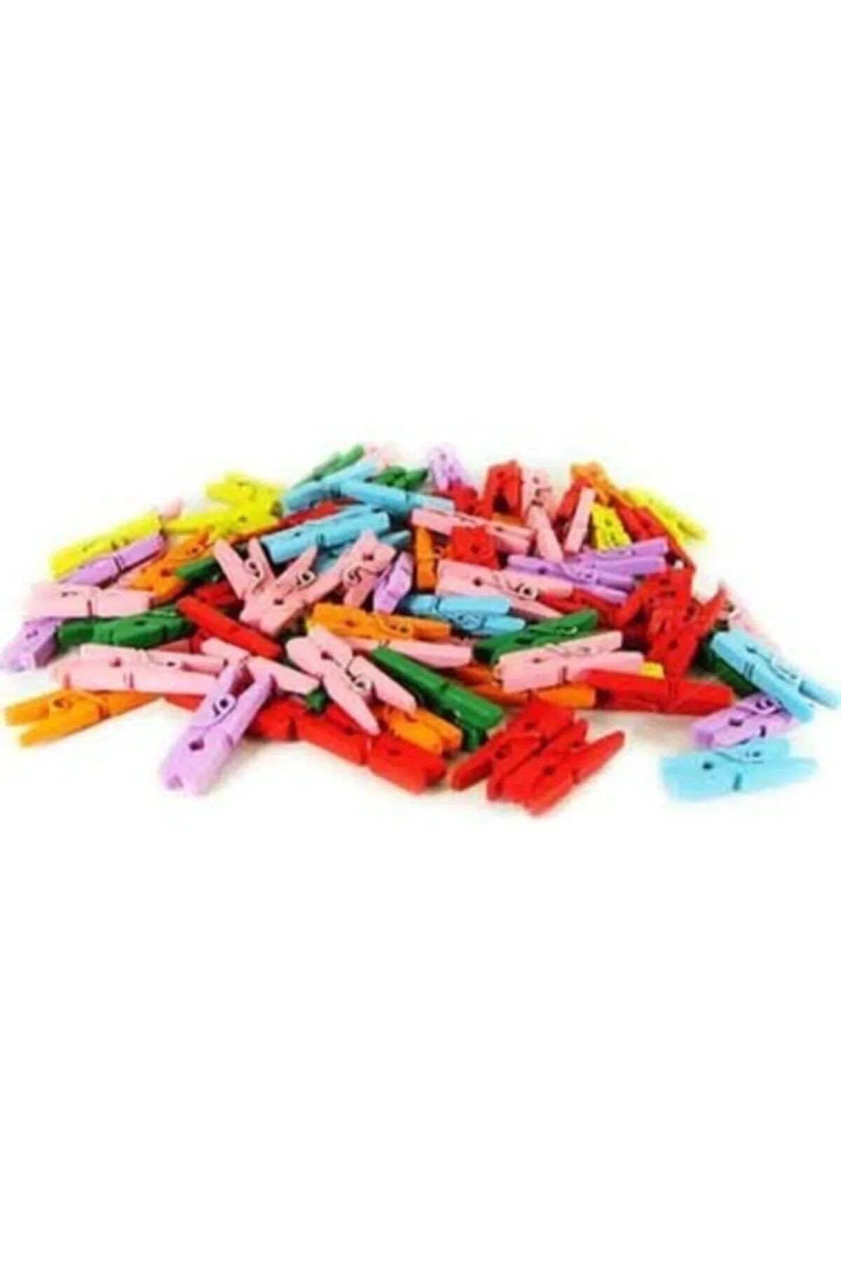 25 ADET Küçük Renkli Mandal 25 Li Paket Mini Ahşap Mandal Fotoğraf Mandalı 2,5 Cm