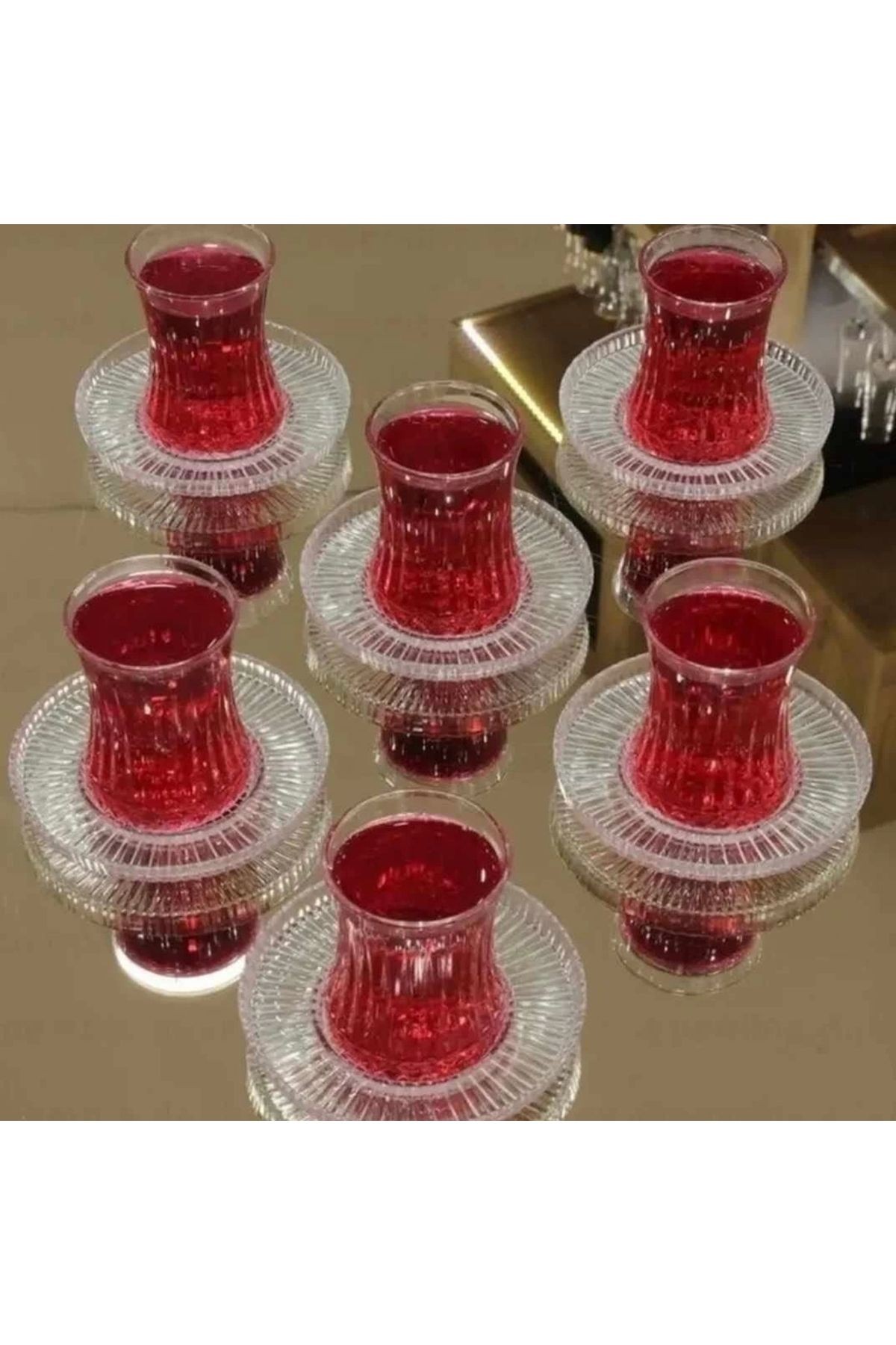 24 Parça Elysia Ithal Çay Takımı Seti 12 adet paşabahce çay bardağı 12 adet ithal çay tabağı 170 ml