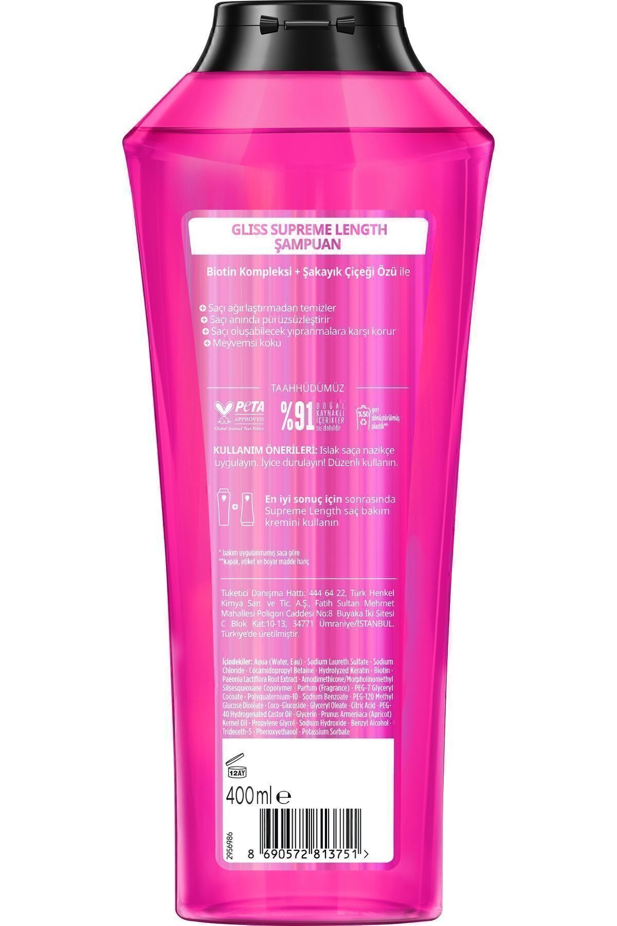 Supreme Length Uzun Saçlara Özel Şampuan 400 ml x 6 Adet