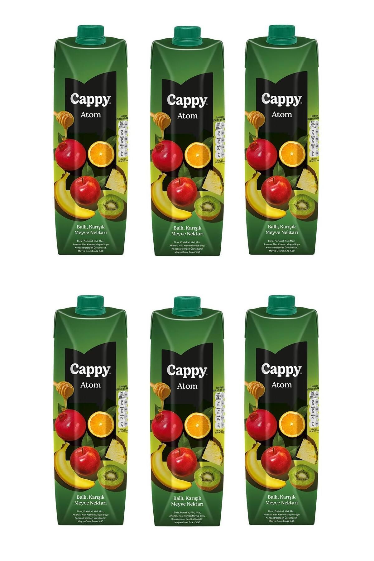 Atom Ballı Karışık Meyve Nektarı 1 Lt X 6 Adet