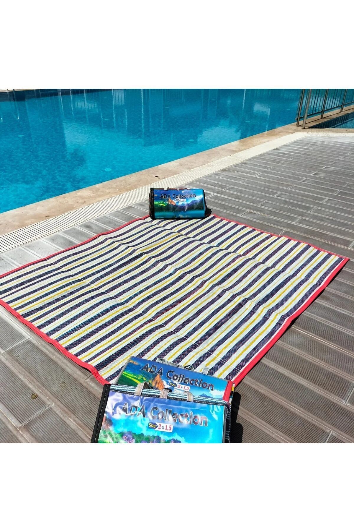 katlanır çantalı kamp plaj piknik hasiri