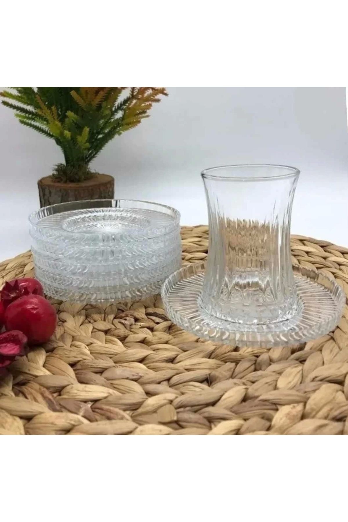 24 Parça Elysia Ithal Çay Takımı Seti 12 adet paşabahce çay bardağı 12 adet ithal çay tabağı 170 ml