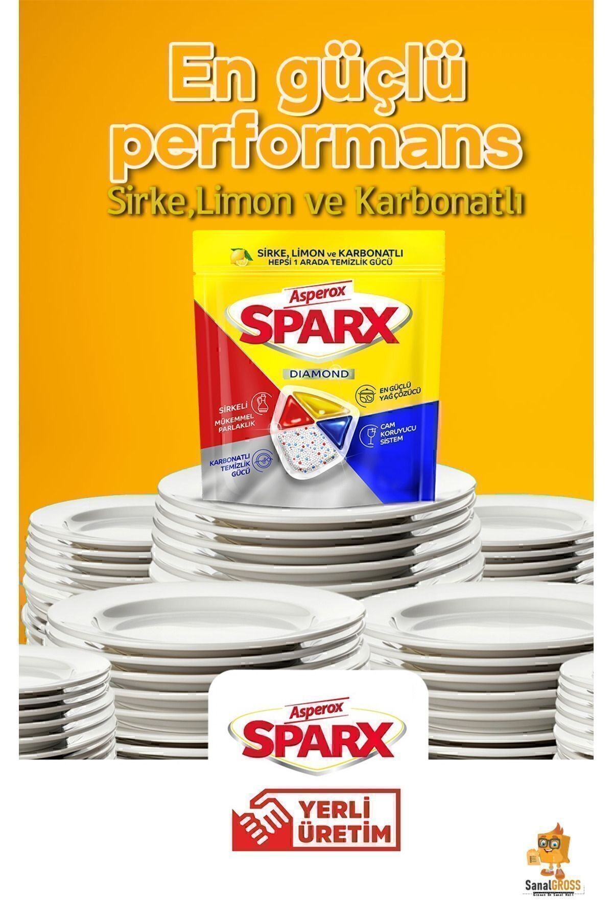 Sparx Bulaşık Makinesi Kapsülü 30'lu x 2 Paket (60 Yıkama)