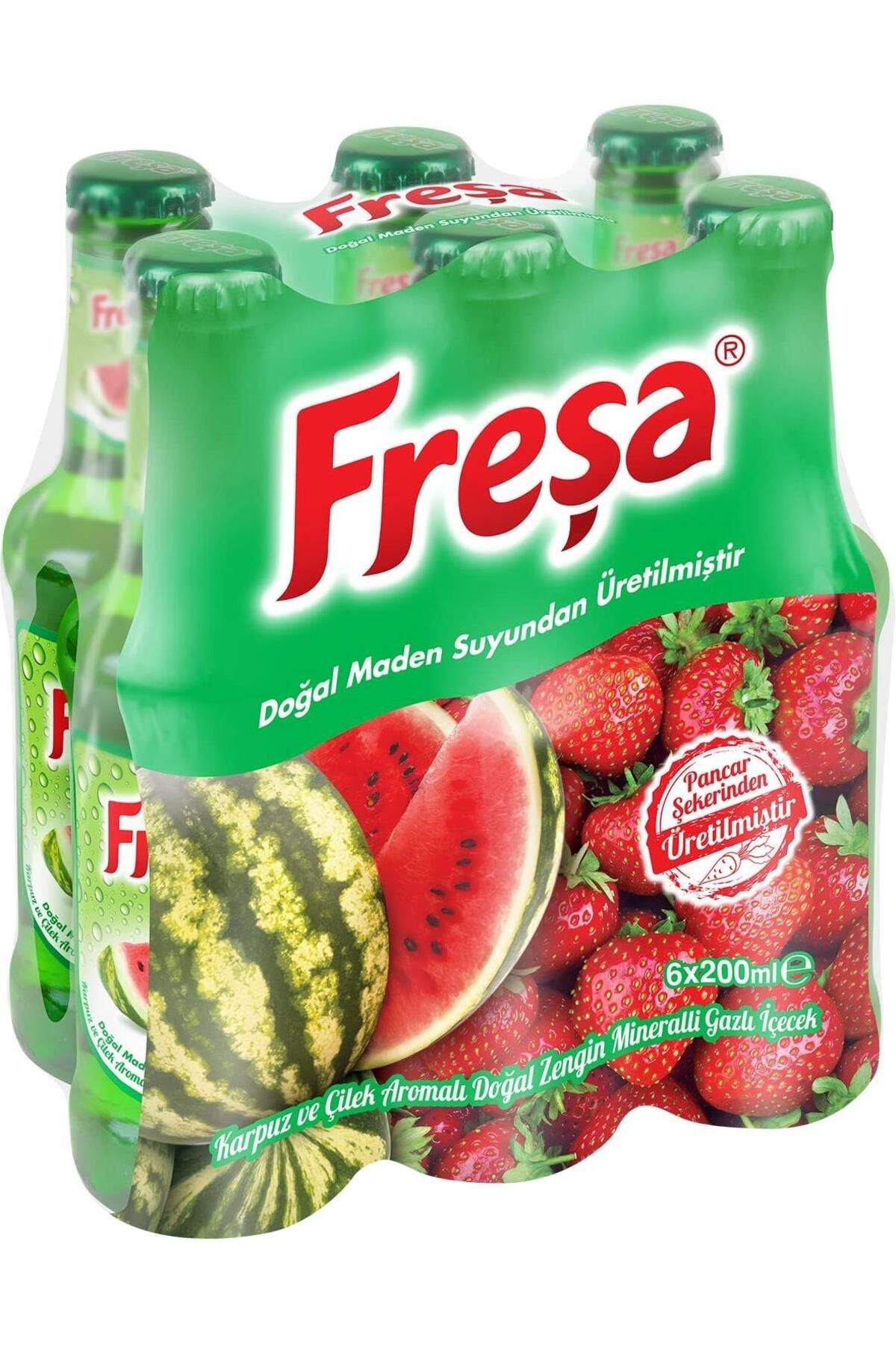 Freşa Karpuz Çilek Aromalı Maden Suyu 200 Ml X 6 Adet