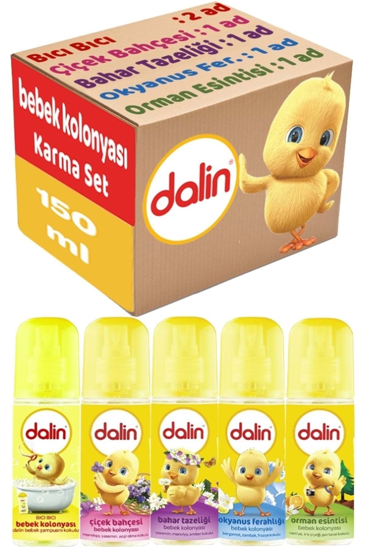 Bebek Kolonyası 150ml (bıcı Bıcı-orman-çiçek-okyanus-bahar) Karma 6 Lı Set