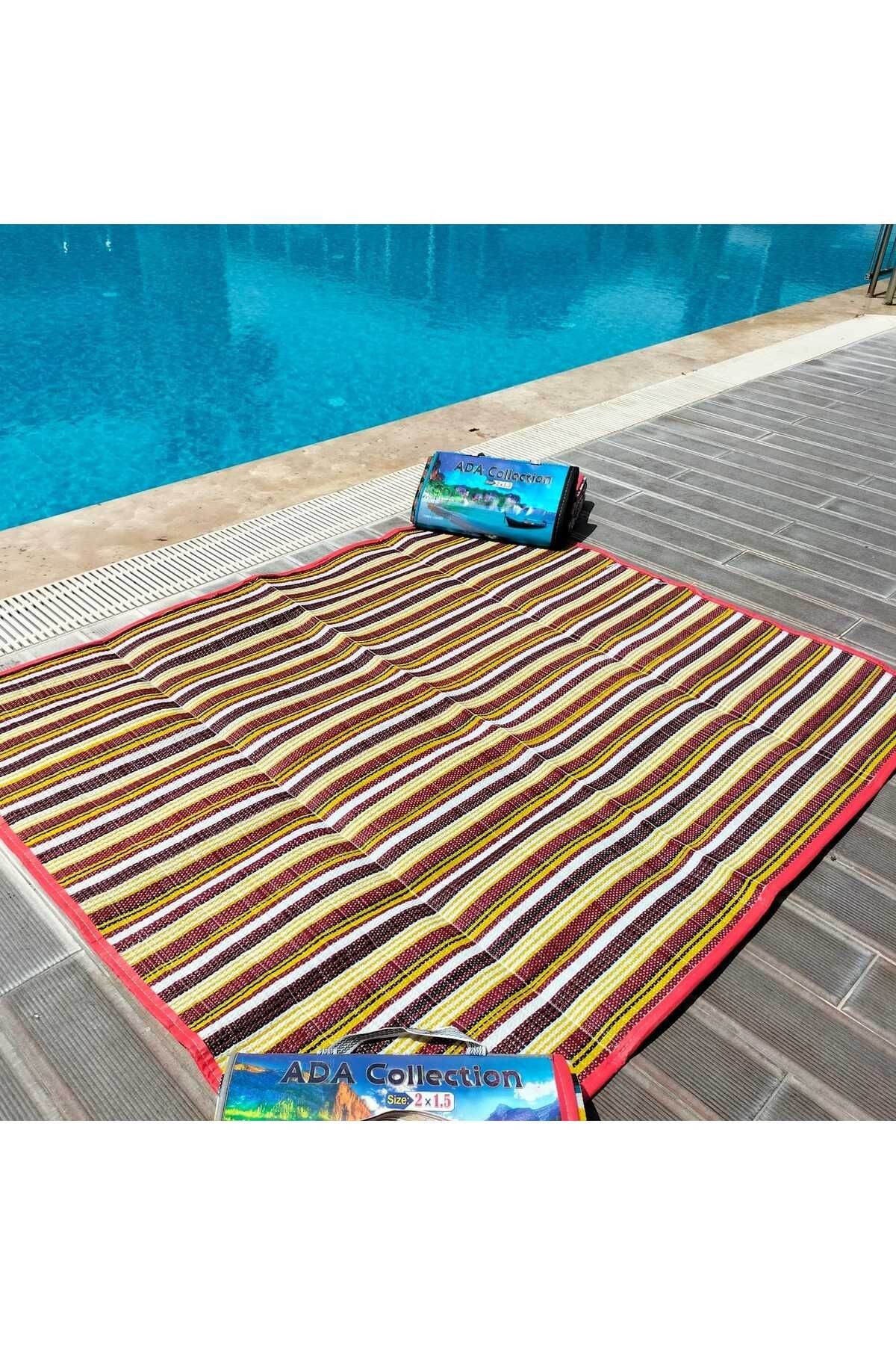 Portatif  deniz bahçe balkon Piknik Hasırı hali Kilim 200x150 ebatlarında hasır