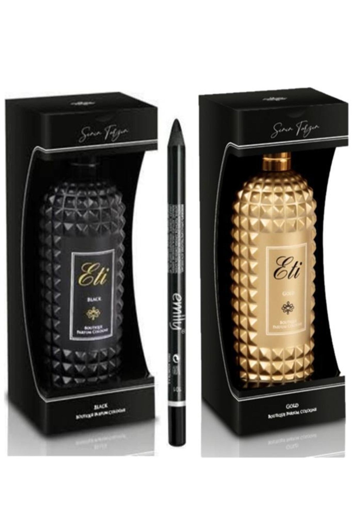 Eti Butik Kolonya (gold-black) Cam Şişe Kutulu 300 Ml 2 Adet