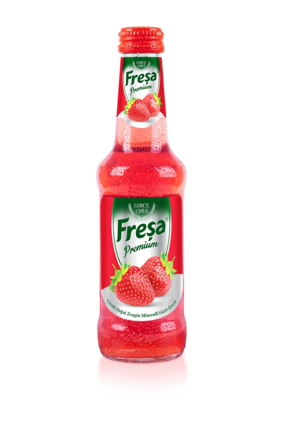 Freşa Premium Çilekli Vitaminli Doğal Zengin Mineralli Gazlı İçecek 250ml * 24 Adet