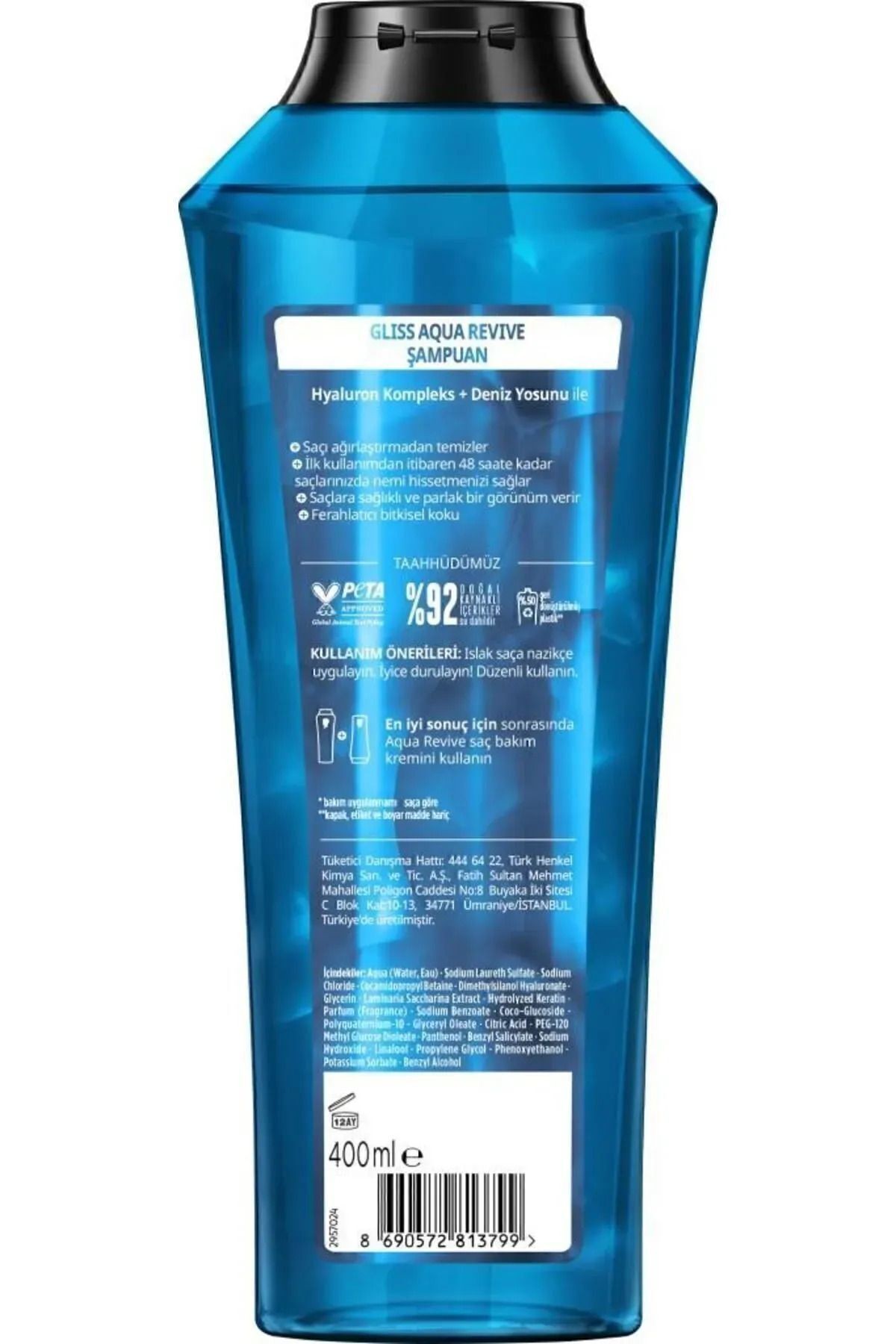 Aqua Revive  Yeniden Yapılandırıcı Şampuan 400 ml X 3 Adet