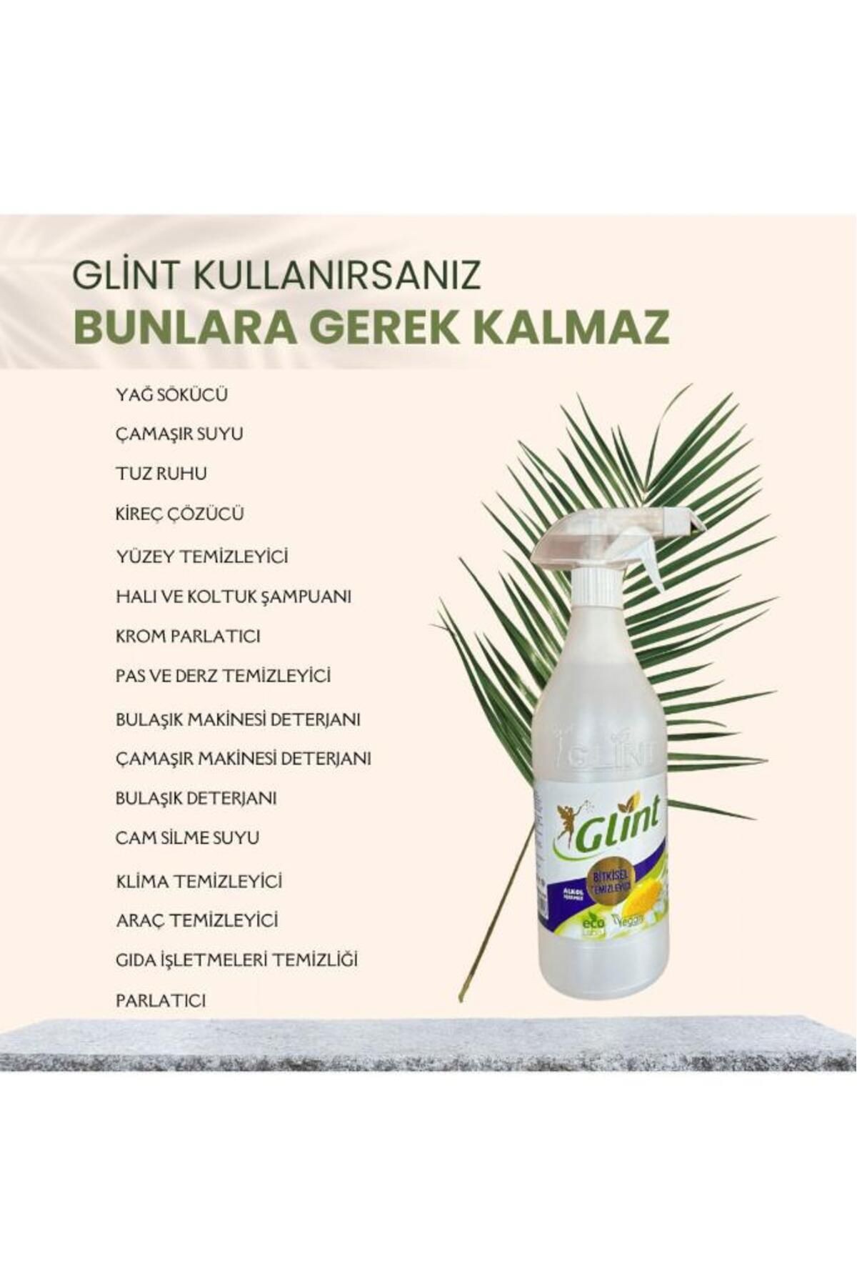 Glint 1 Litre %100 Bitkisel Küf Fırın Izgara Temizleyici Yağ Sökücü Çok Amaçlı Yüzey Temizleyici