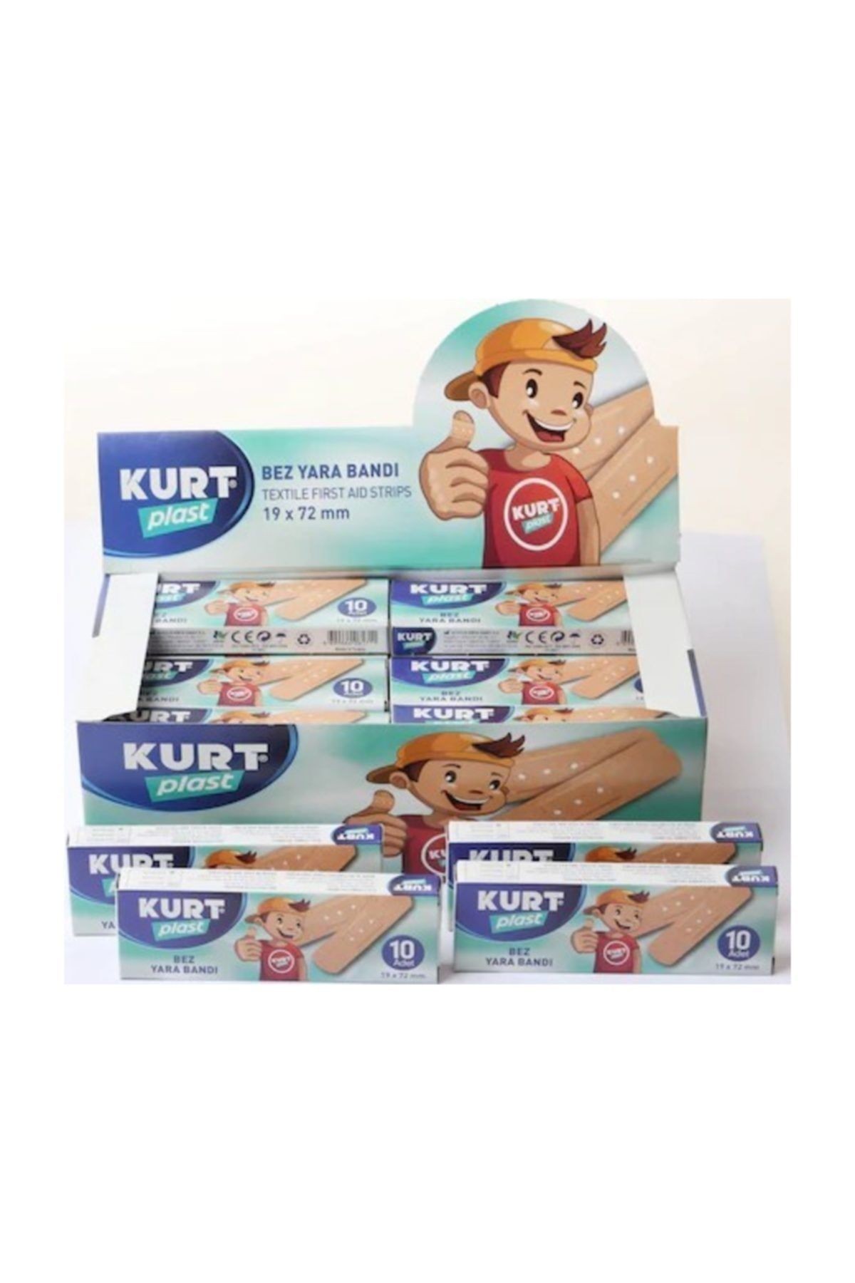 Kurtplast Bez Yara Bandı 19x72 mm 10 x 30 Adet (300) Adet