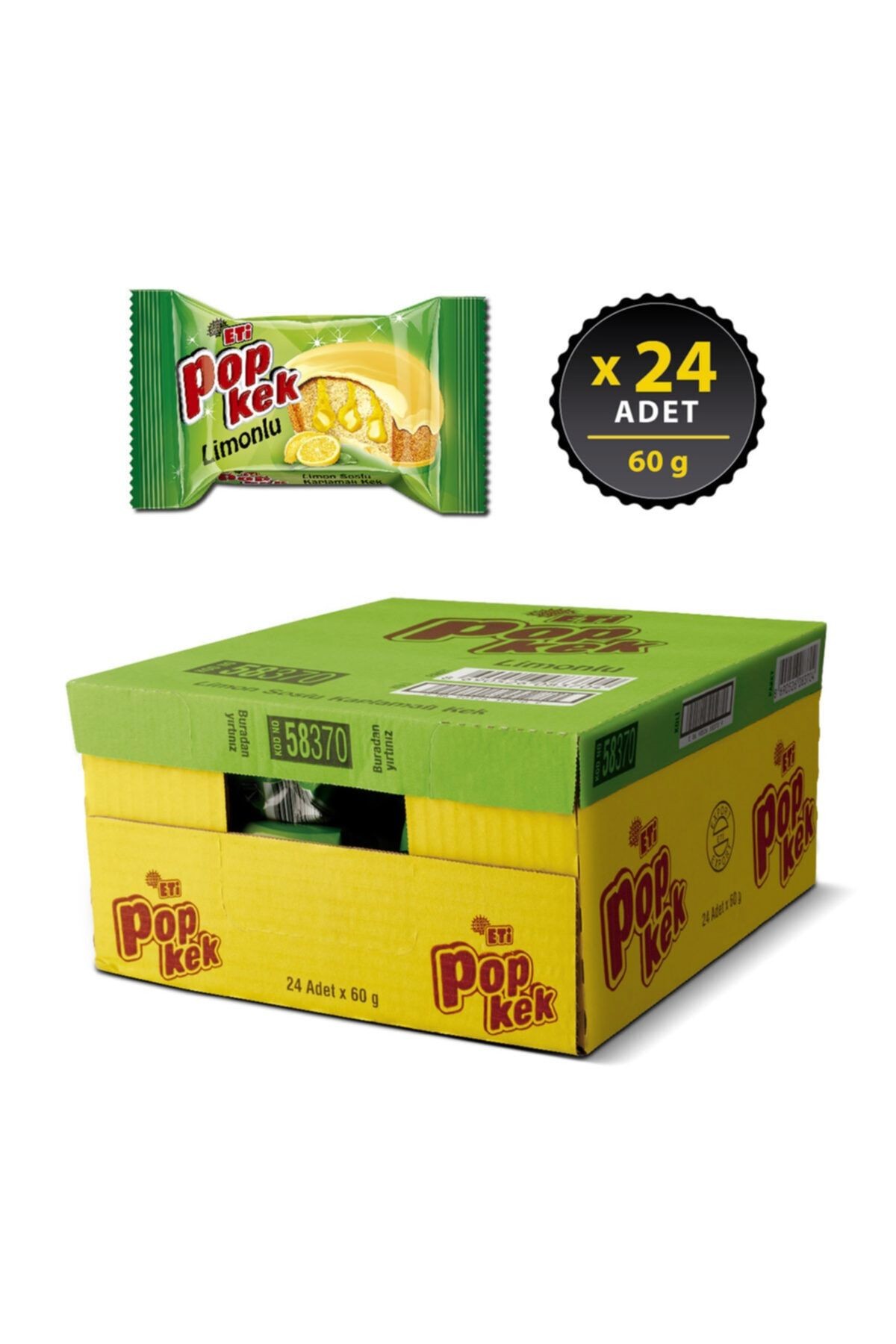 Popkek Limonlu Kek 60 g x 24 Adet