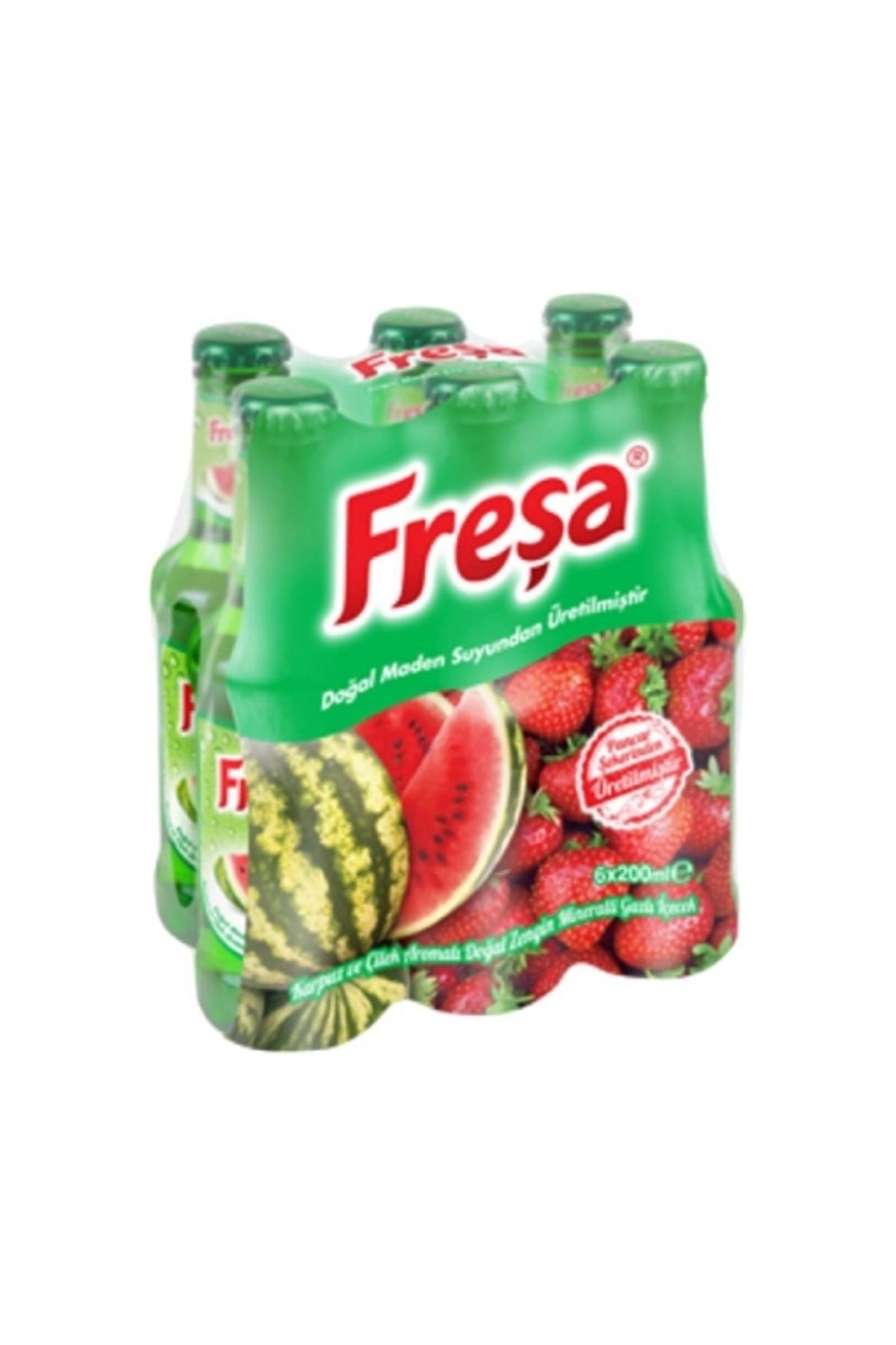 Fresa Karpuz-Çilek Aro. Dog. Maden Suyu 6x200 ml. (meyveli soda) (2'li)