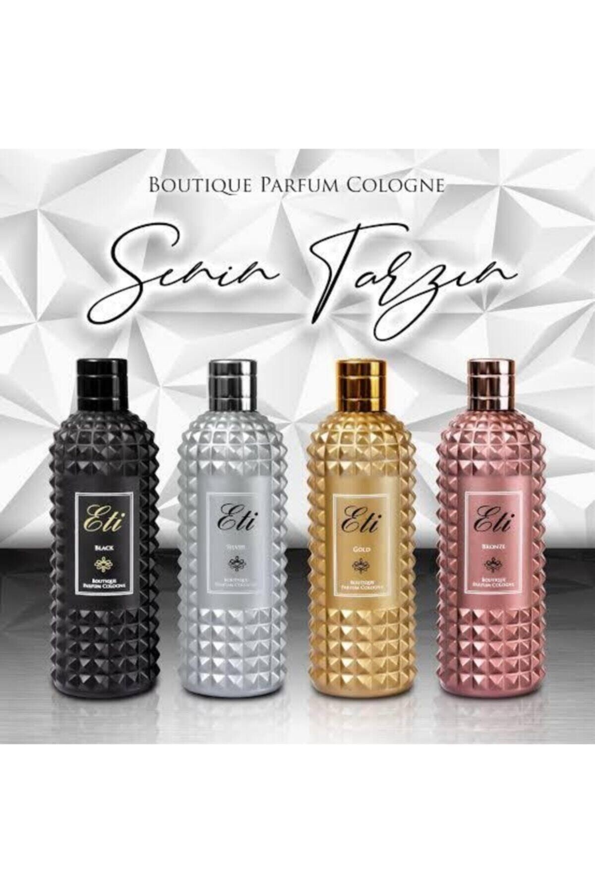 Meşhur Parfümlü Eti Butik Kolonya Cam Şişe 300 Ml X 4 Adet Çok Al Az Öde