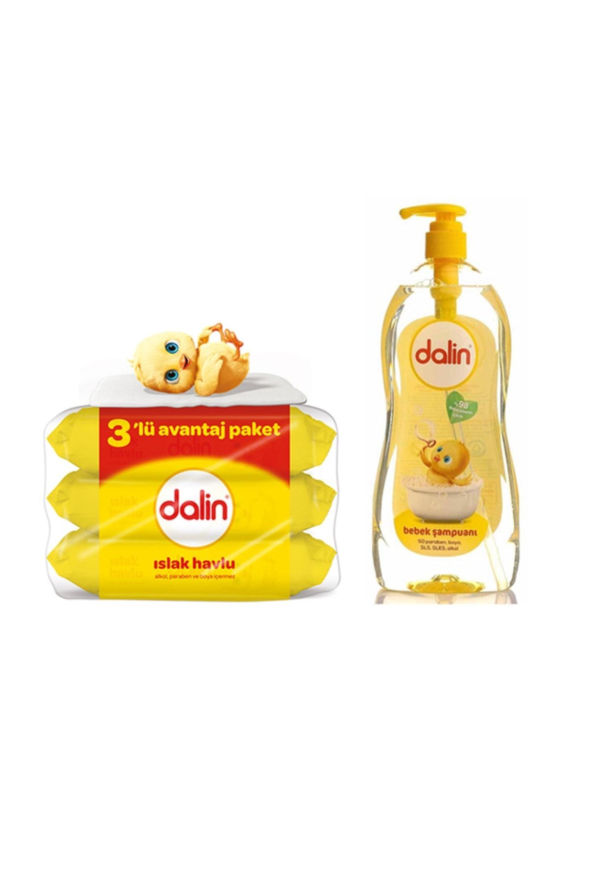 1 Adet Klasik Bebek Şampuanı 900 Ml + 1 Adet Yumuşak Dokulu Islak Havlu 56'lı 3'lü Avantaj Paket