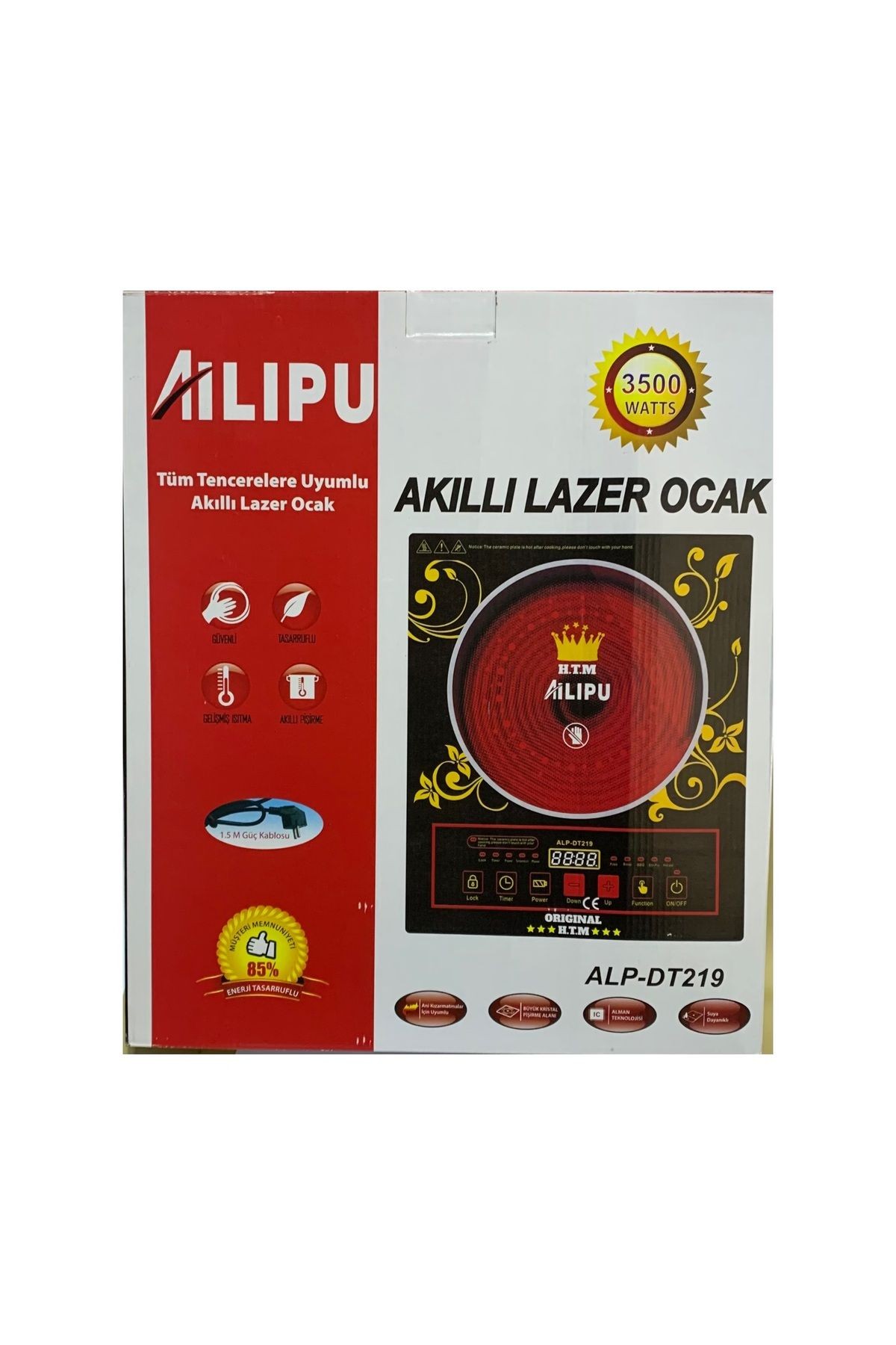 Akıllı Lazer Ocak Cam Demir Alüminyum Tüm Tencerelere Ve Tavalara Uyumlu 8 Kademe Güç Ayarlı 3500W