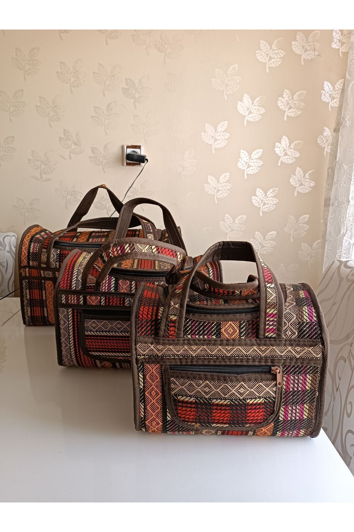Unisex 3 lü Hasır Çanta, Çok Amaçli Organizer Çanta