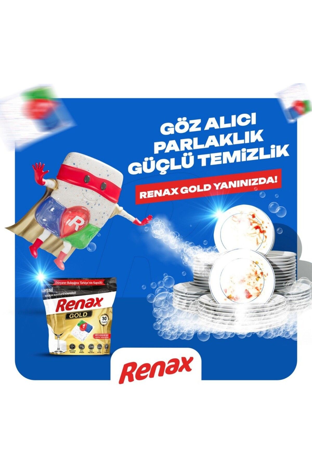 Gold Bulaşık Makinesi Kapsülü Hepsi Bir Arada 30 Lu X 2 Ad
