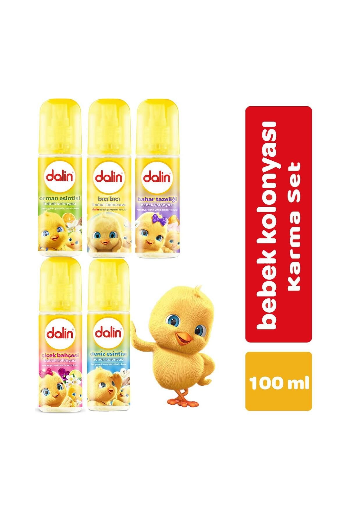 Bebek Kolonyası 100 ml (Bıcı Bıcı- Orman- Bahar- Çicek- Deniz) Karma 5 Li Set