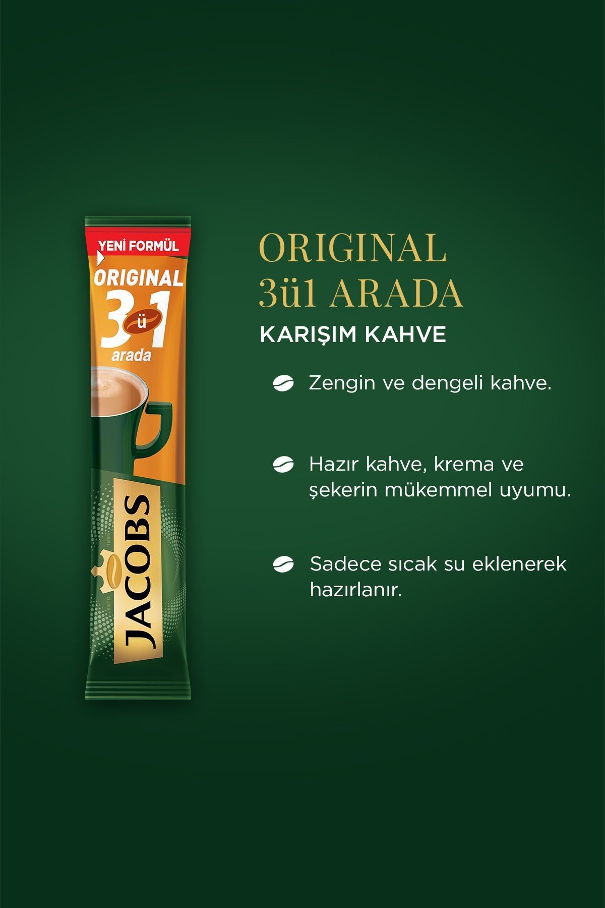 3'ü 1 Arada Karışım Kahve 40'lı Kutu