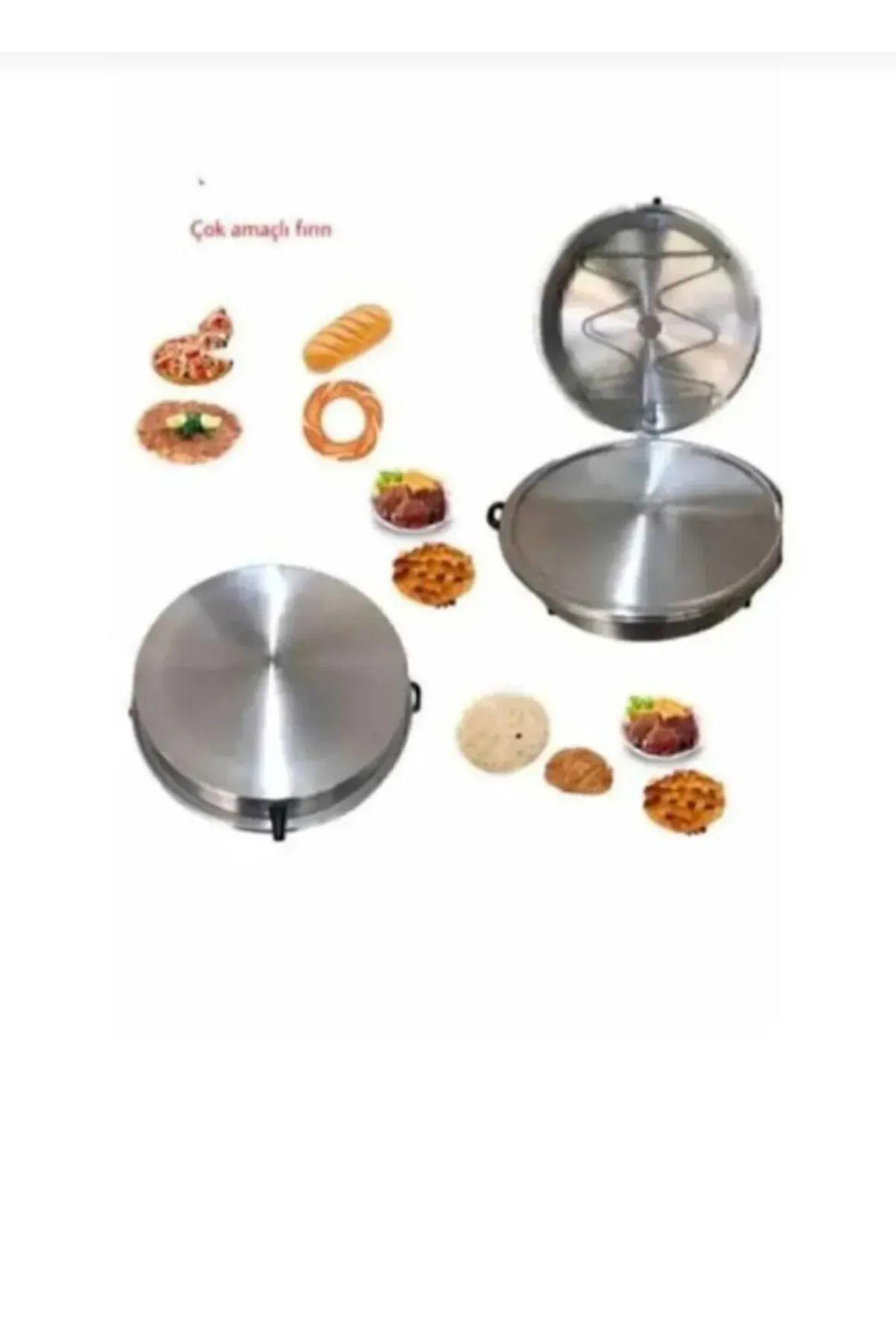 Elektrikli Tandır Fırın Ekmek, Lahmacun Pizza Yemek Yapma Makinası Topraklı Kablo Büyük Boy 48 Cm