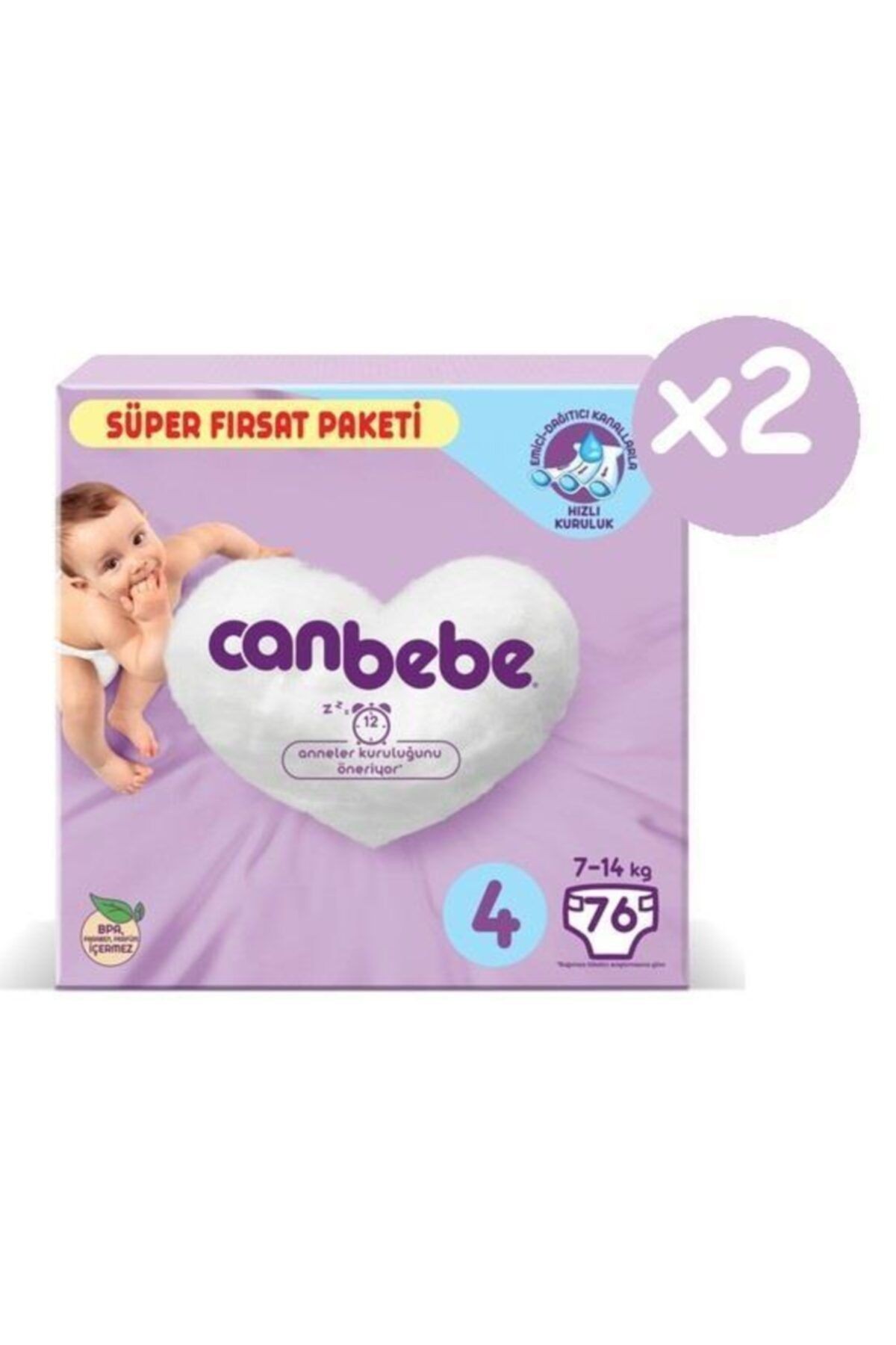Süper Fırsat Paketi Bebek Bezi 4 Numara Maxi 76x2 152 Adet