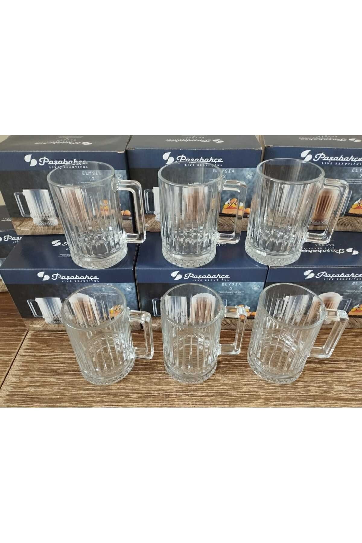Elysia 55442 Kulplu 6 lı Çay ve Nescafe Fincanı Kupası - 310 cc