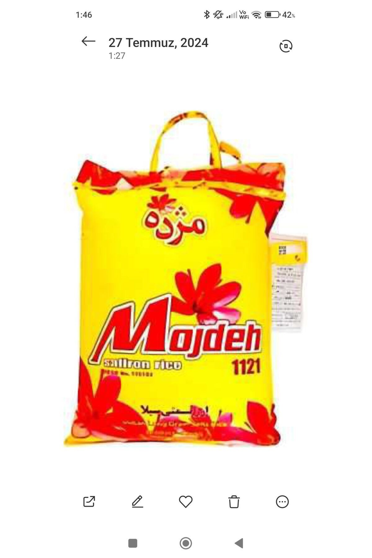 Mojdeh pirinç 5kg İran basmati