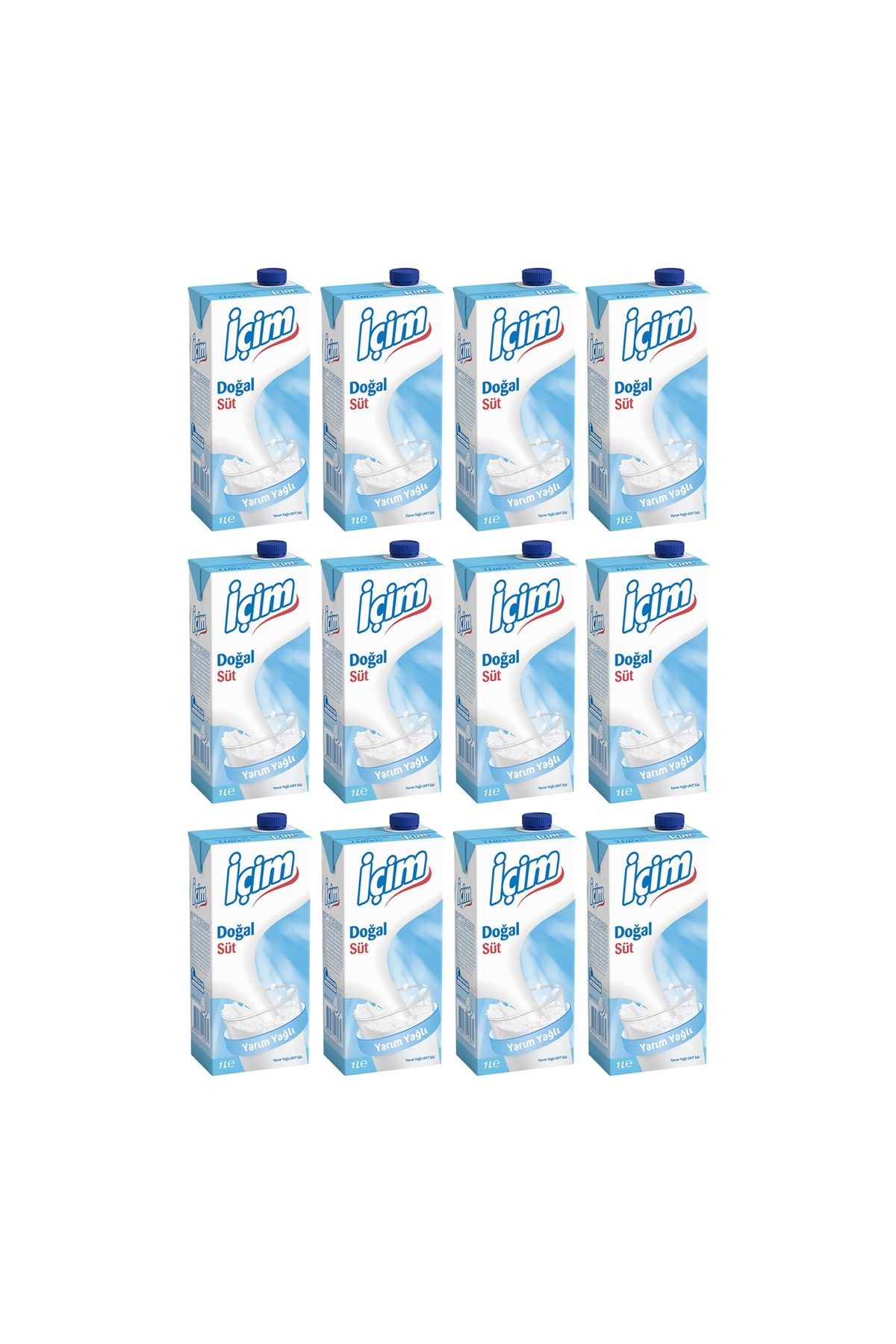 İçim Yarım Yağlı Süt 1 Lt x 12 Adet