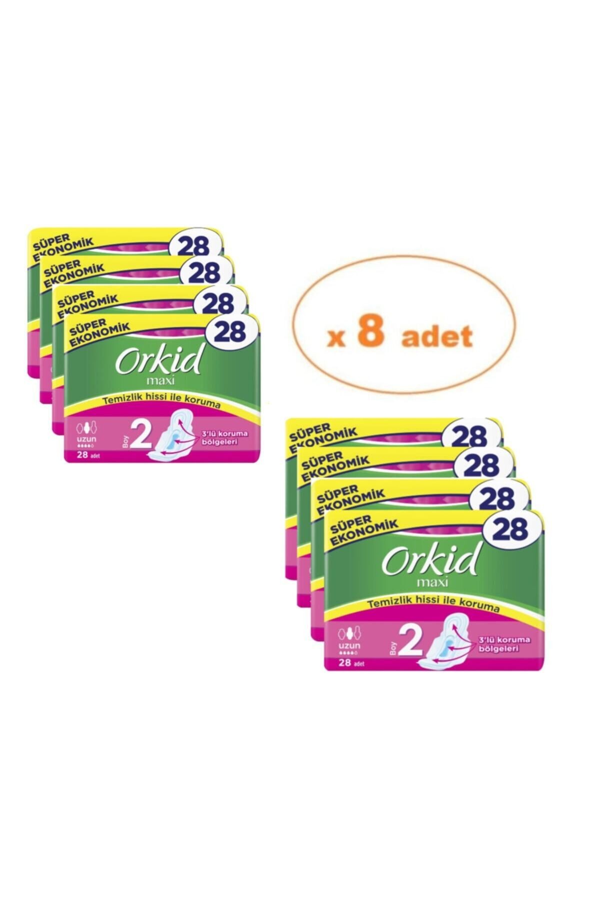 Maxi 4'lü Uzun X 8 Adet