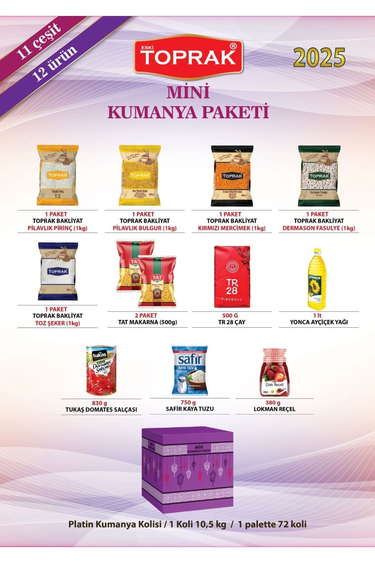 Ramazan Kolisi Gold Erzak Kolisi Yardım Kolisi 12 Adet Mini