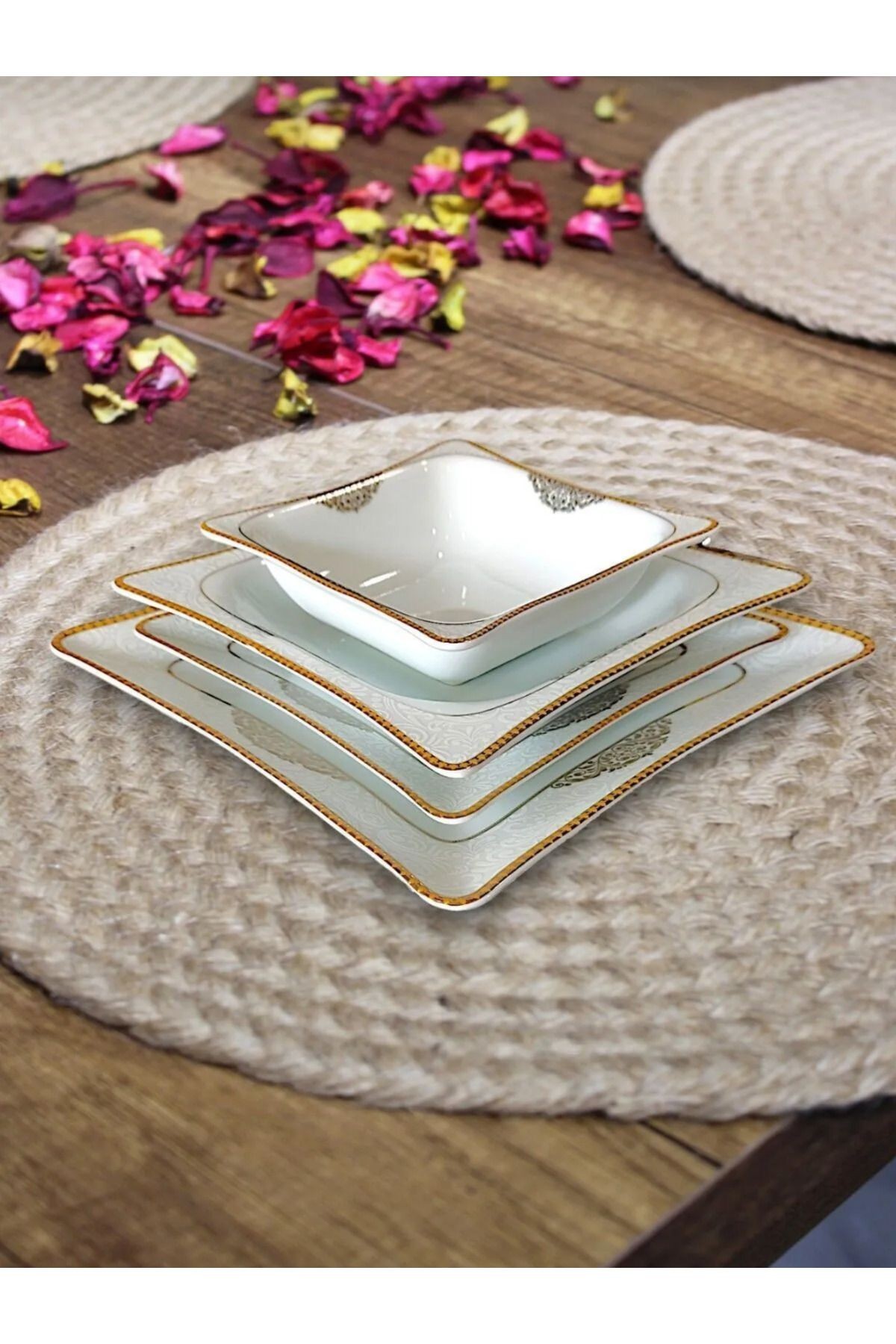 Pars yemek takımı 12 kişilik 48 parça Gold model