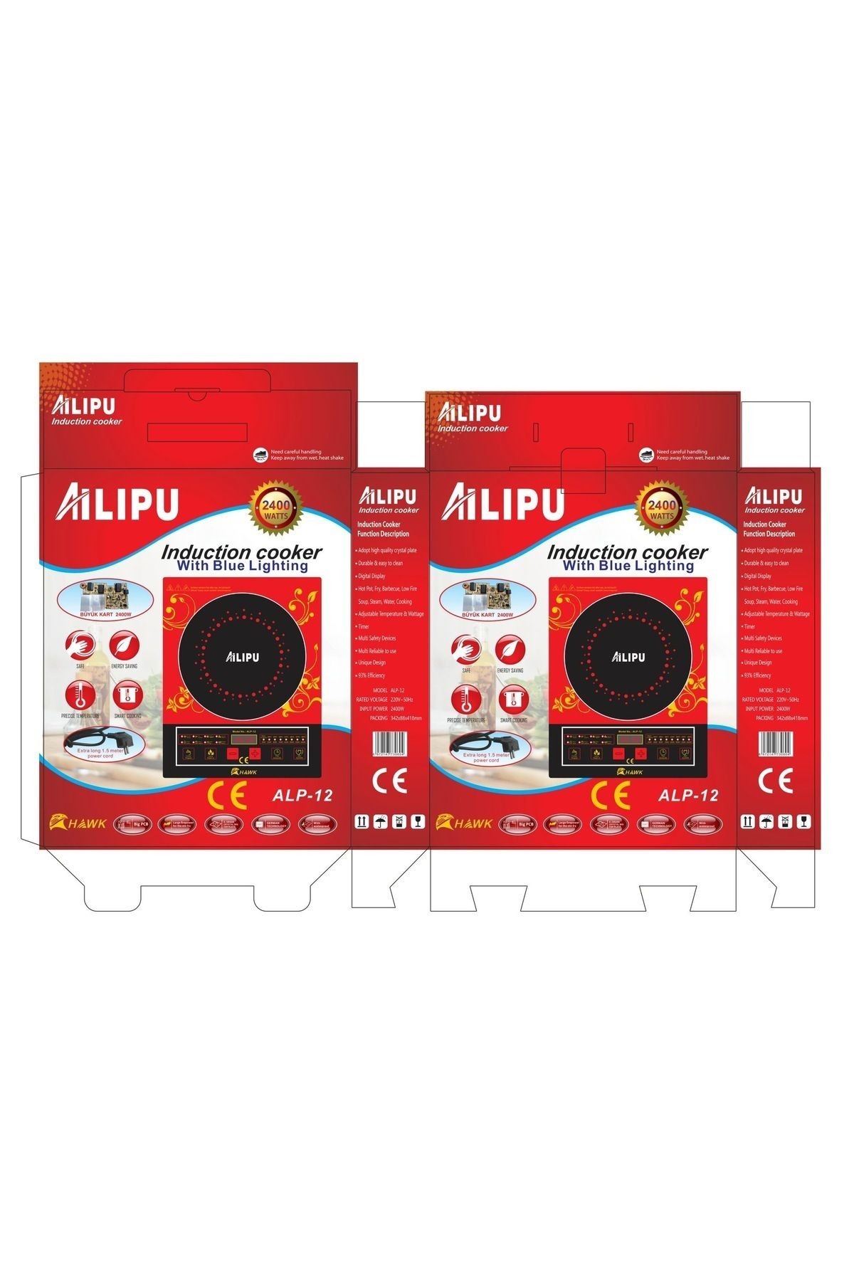 Ailipu/alipu 2400 Watt Dokunmatik Indiksiyonlu, Elektrikli Lazer Ocak