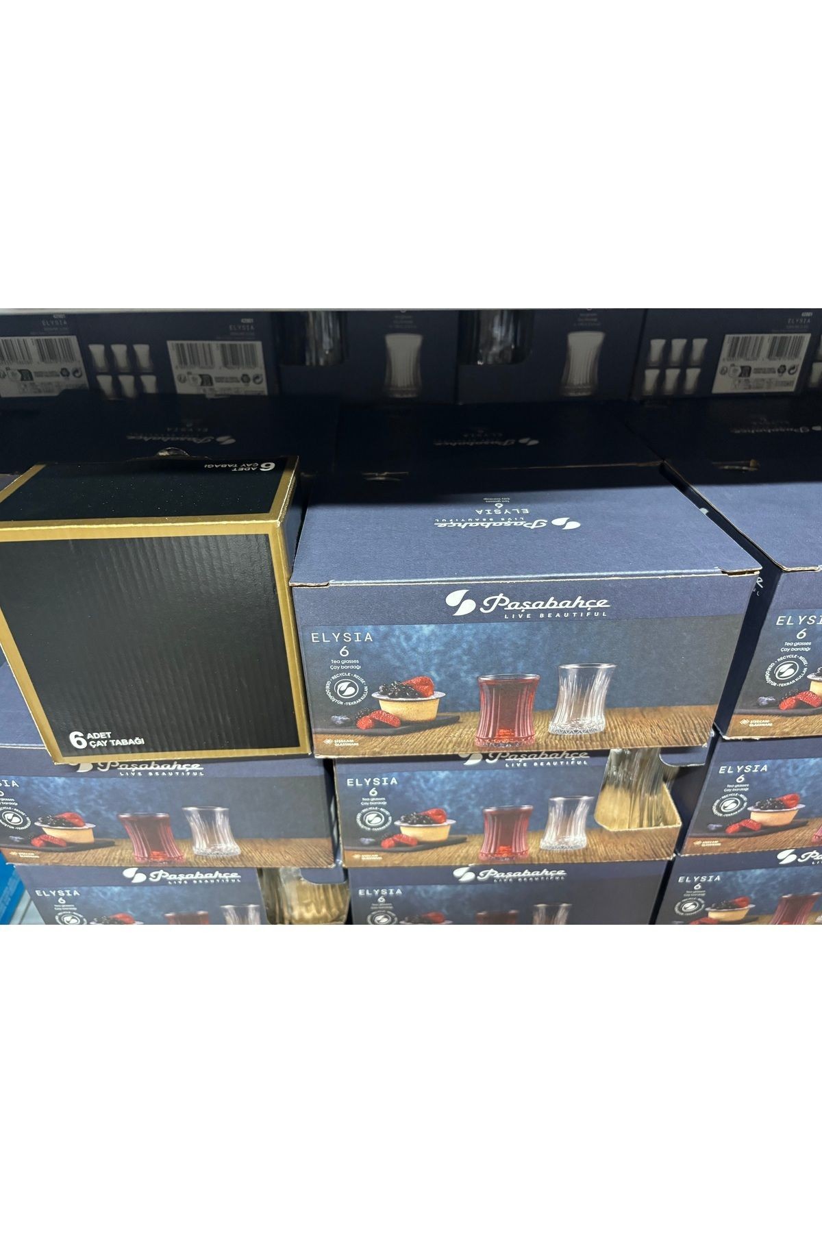 24 Parça Elysia Ithal Çay Takımı Seti 12 adet paşabahce çay bardağı 12 adet ithal çay tabağı 170 ml