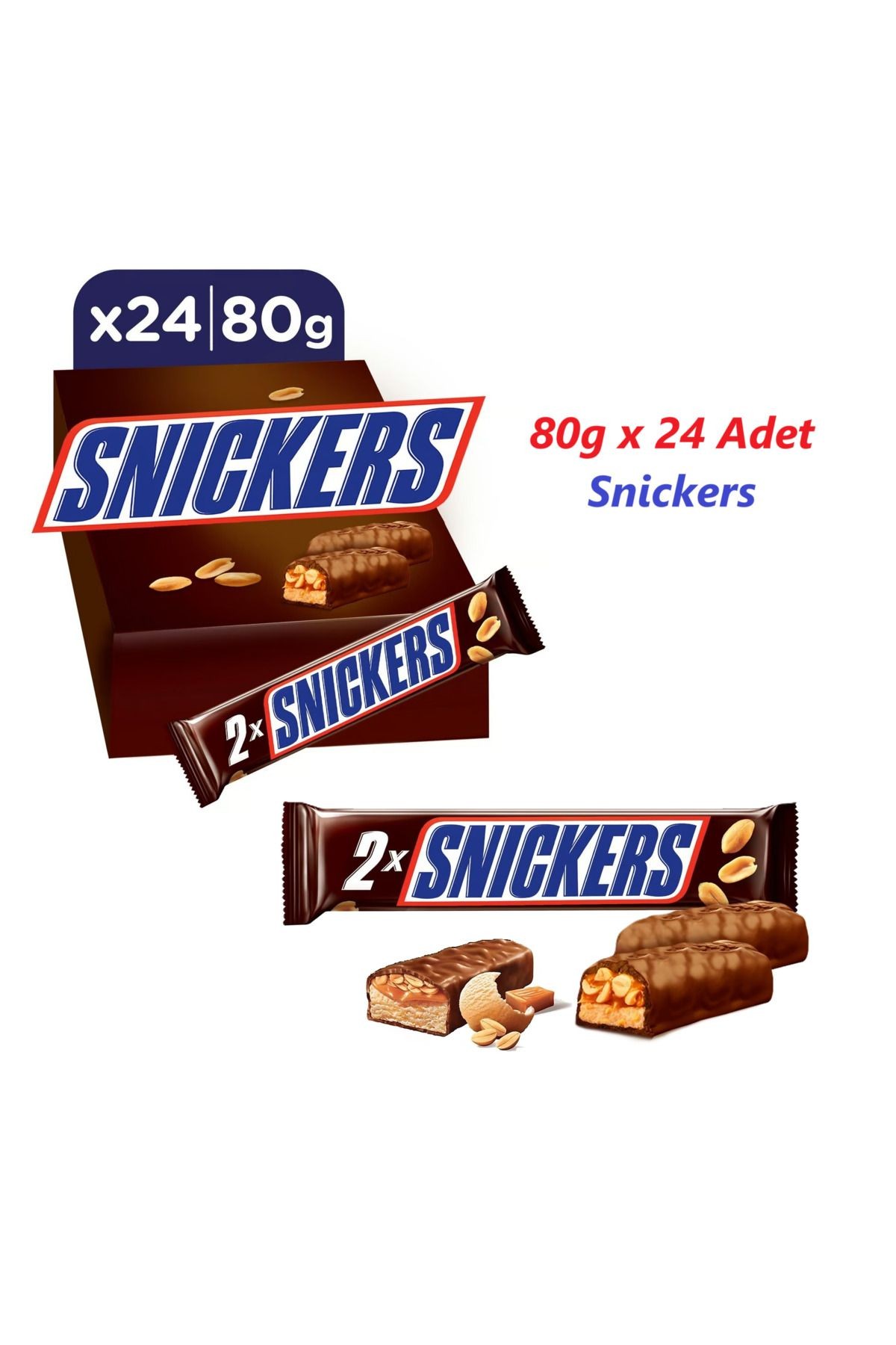 Çikolata Yer Fıstıklı 80g x 24 Adet Jumbo