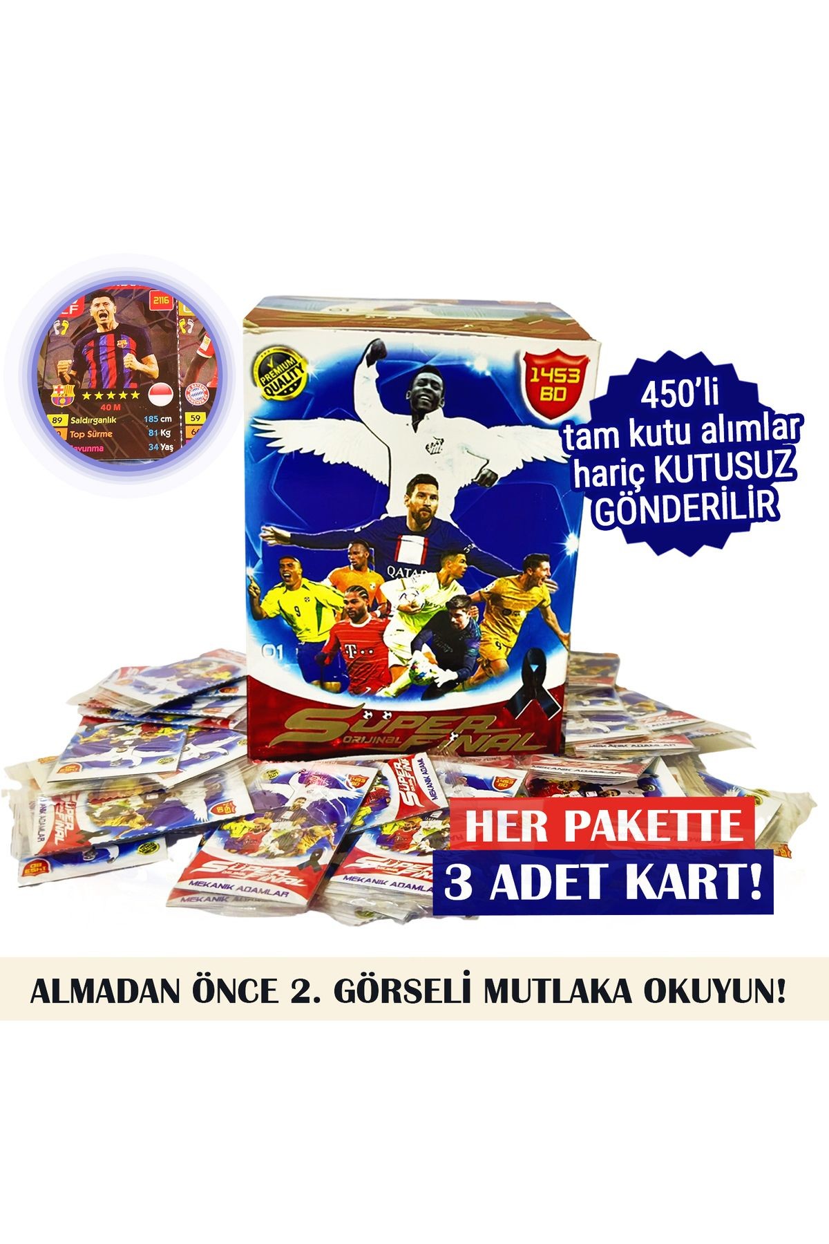 2024 Futbolcu Kartları Mekanik Adamlar Futbolcu Kartları Yeni Sezon 100 Paket 300 Kart 3"lü Kutusuz