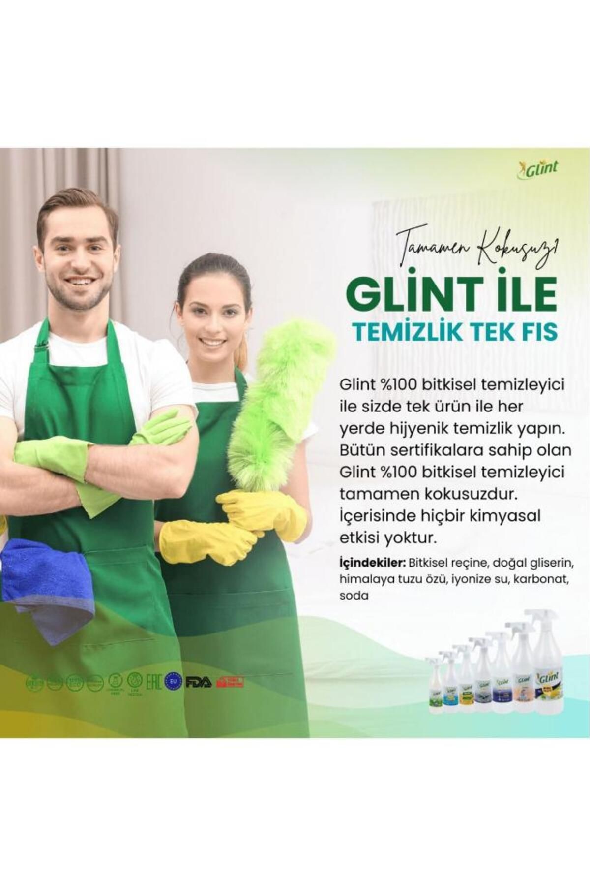 Glint 1 Litre %100 Bitkisel Küf Fırın Izgara Temizleyici Yağ Sökücü Çok Amaçlı Yüzey Temizleyici