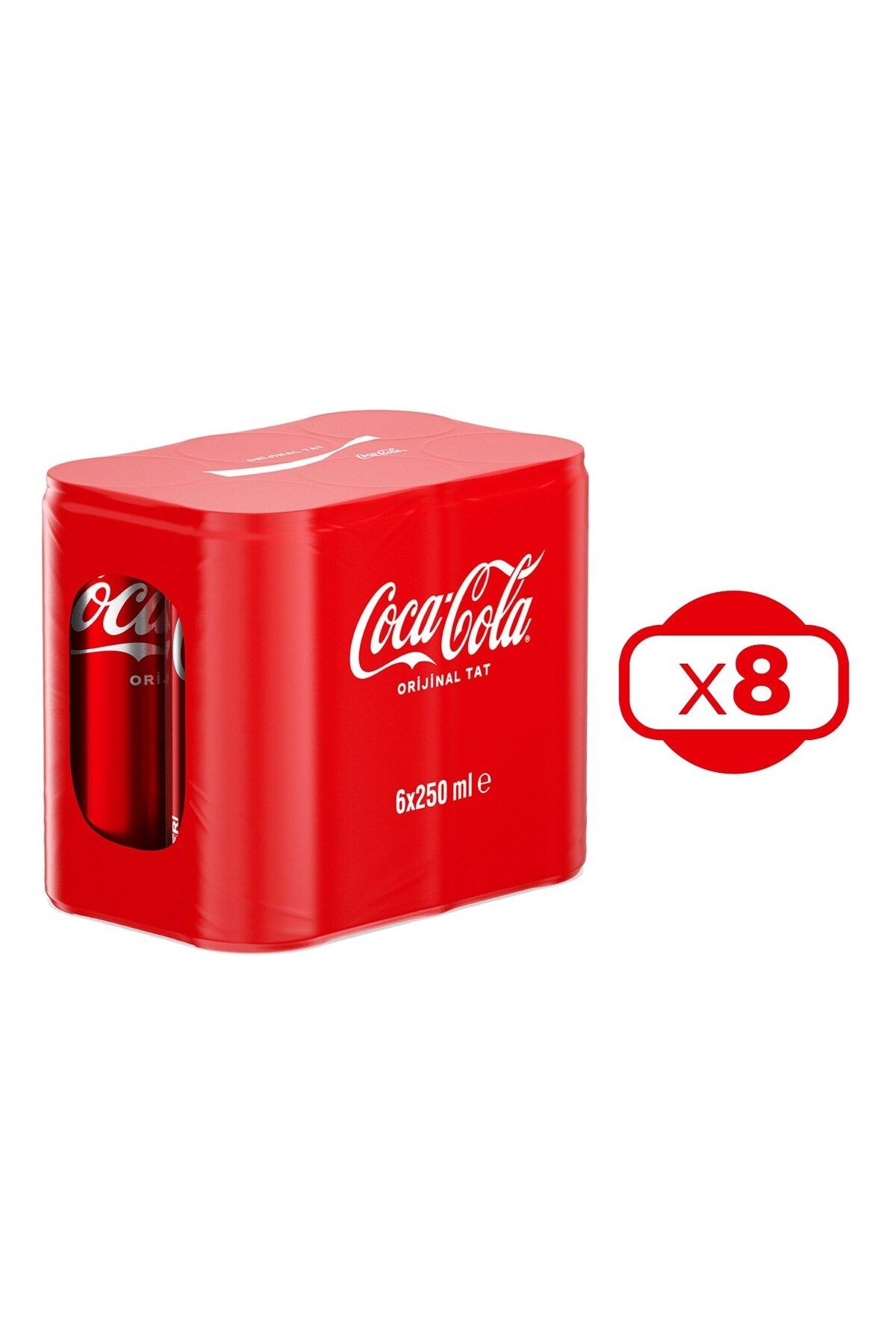 Coca Cola 250 ml 6'lı Kutu x 8 Adet