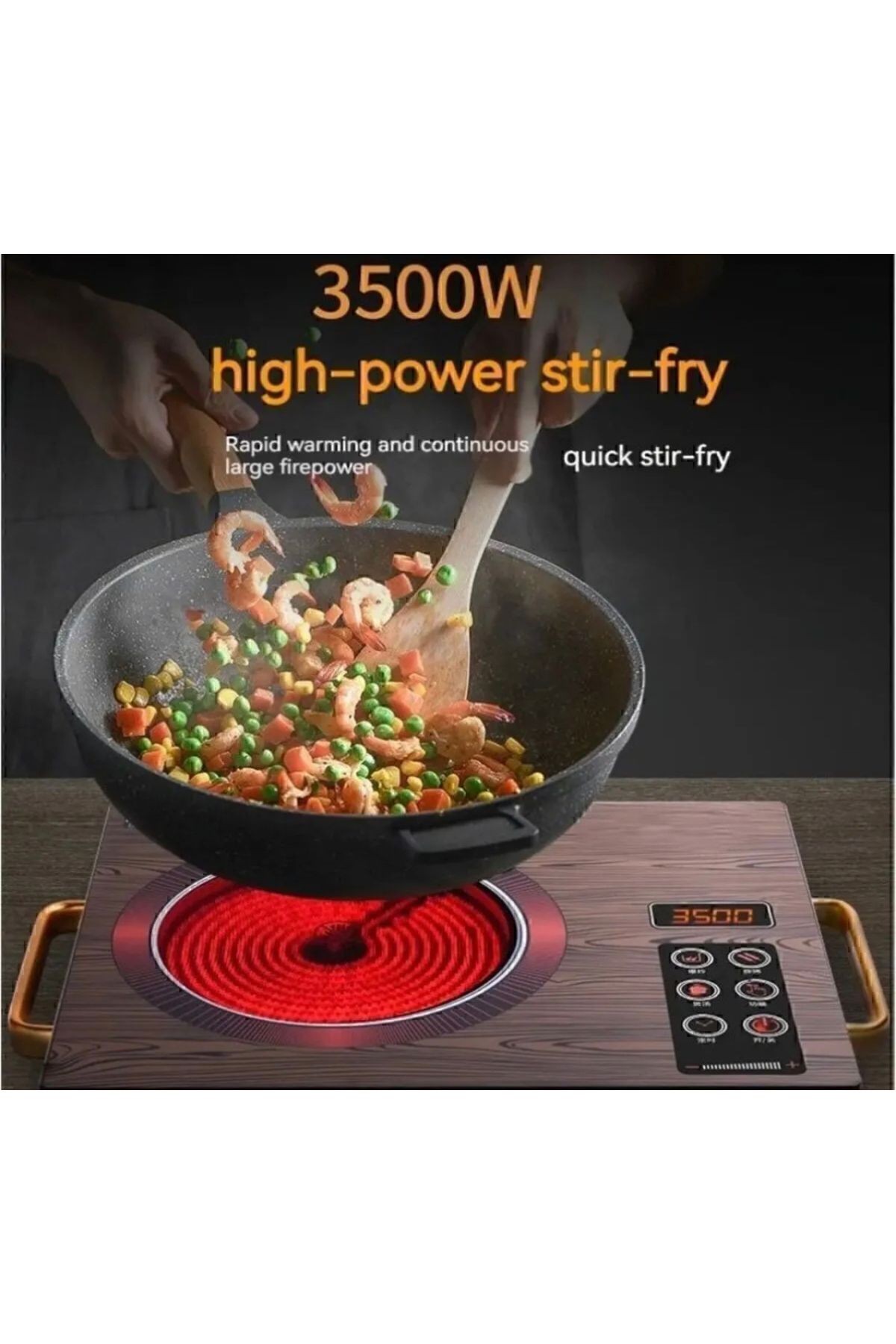 New Lazer Gold Bakır Kaplama Ocak 3500w Npp050 Model Tüm Tencere Ve Tavalara Uyumludur