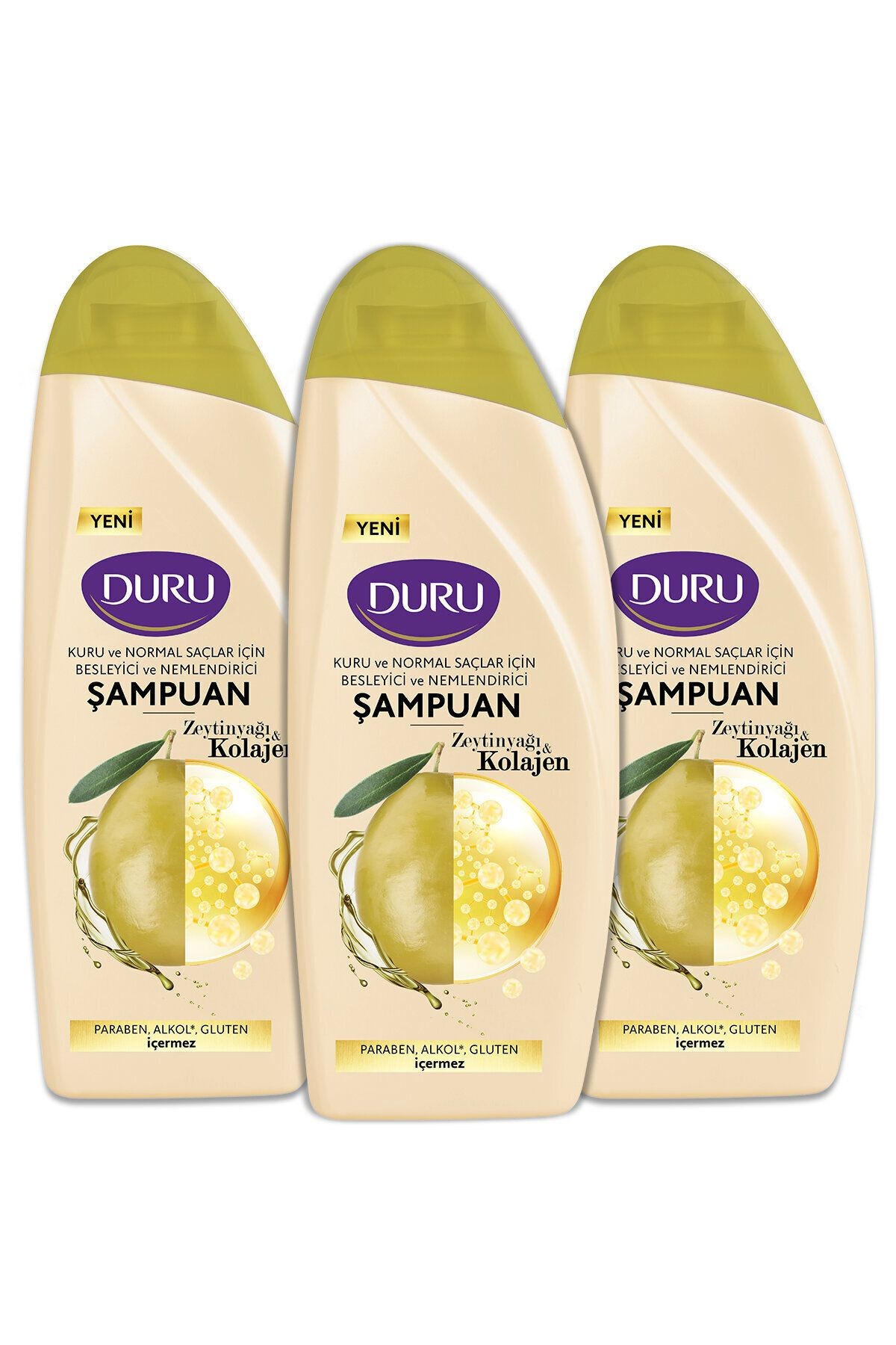 Zeytinyağı&Kolajen Kuru ve Normal Saçlar için Şampuan 3x500 ML