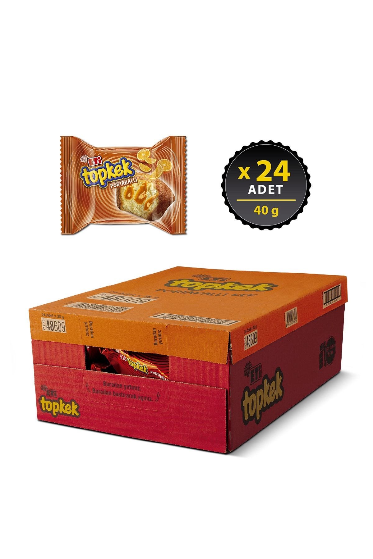 Topkek Portakallı Kek 40 g x 24 Adet